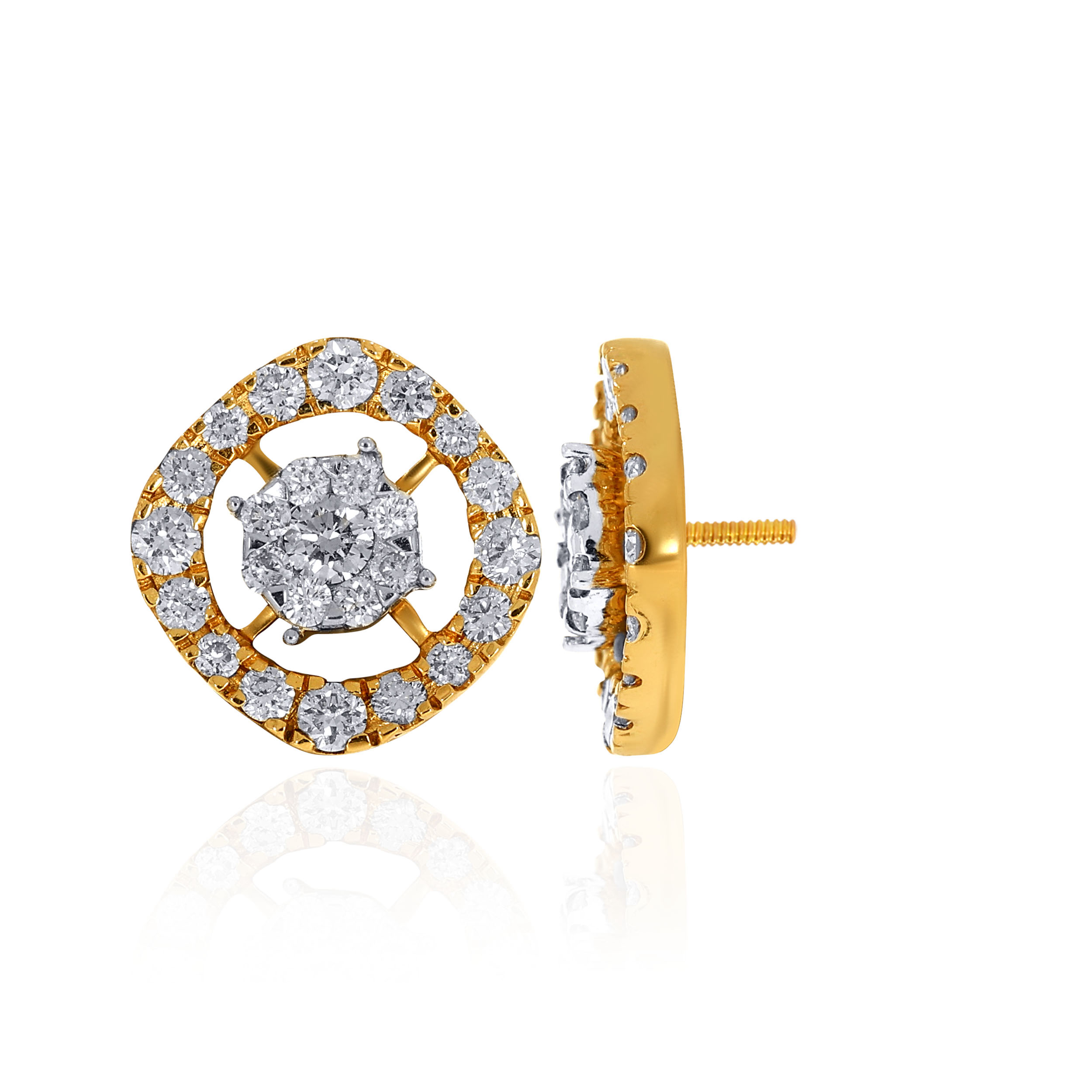 14K Yellow Gold Diamond Studs Earrings-DT-D000638716 - Senco Gold and Diamonds