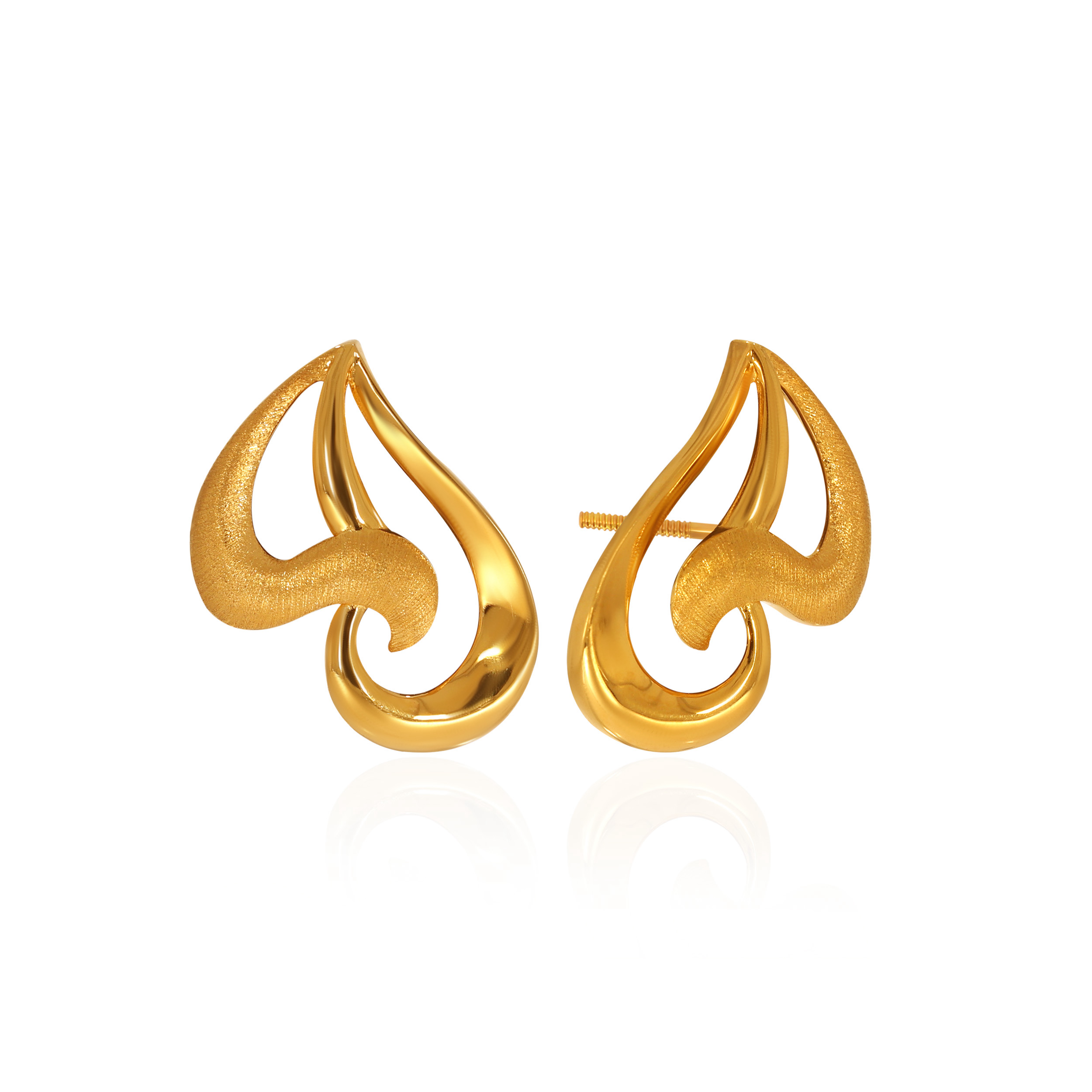 Artsy Love Gold Studs - Senco Gold and Diamonds