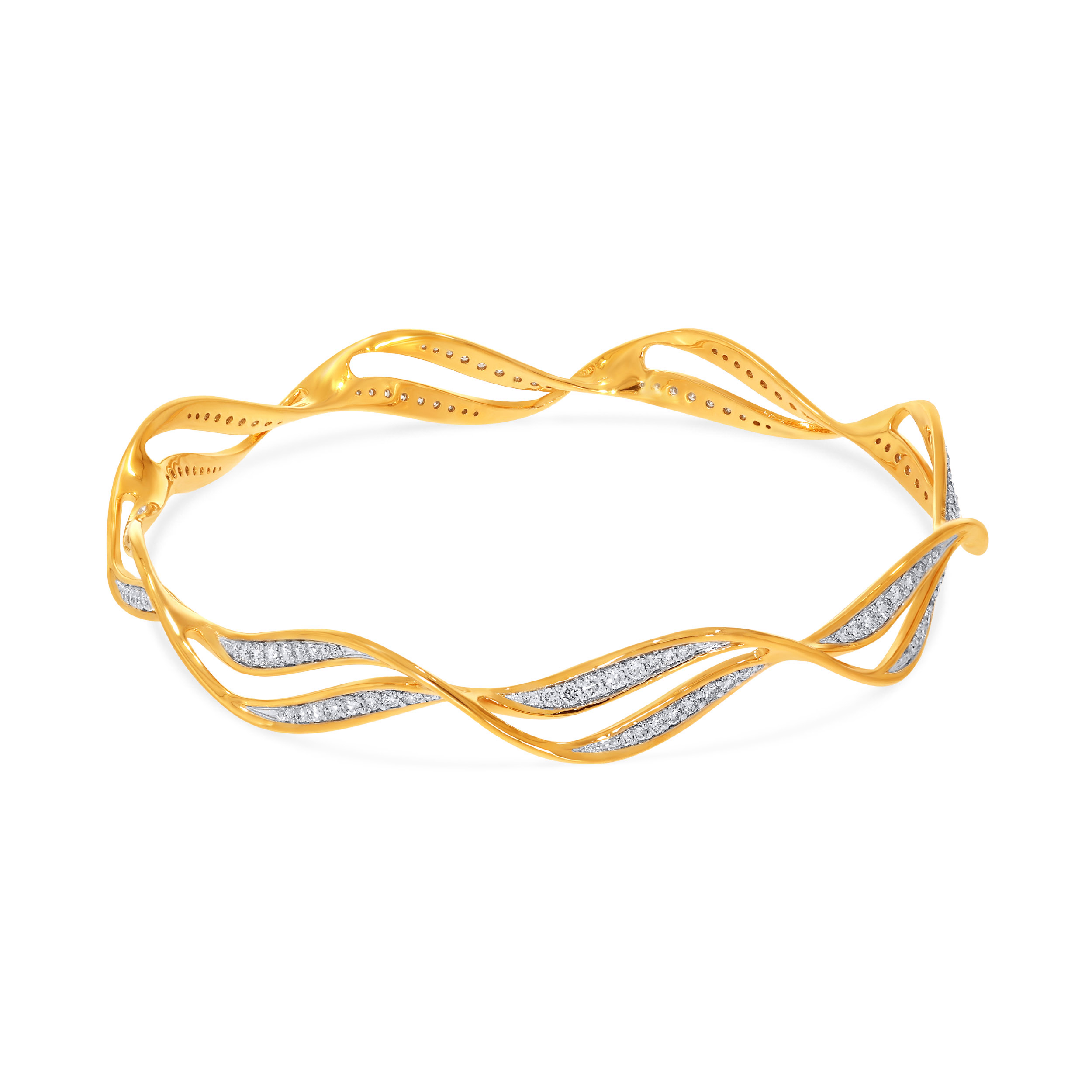 Artisan Wave Diamond Luxe Bangle - Senco Gold and Diamonds