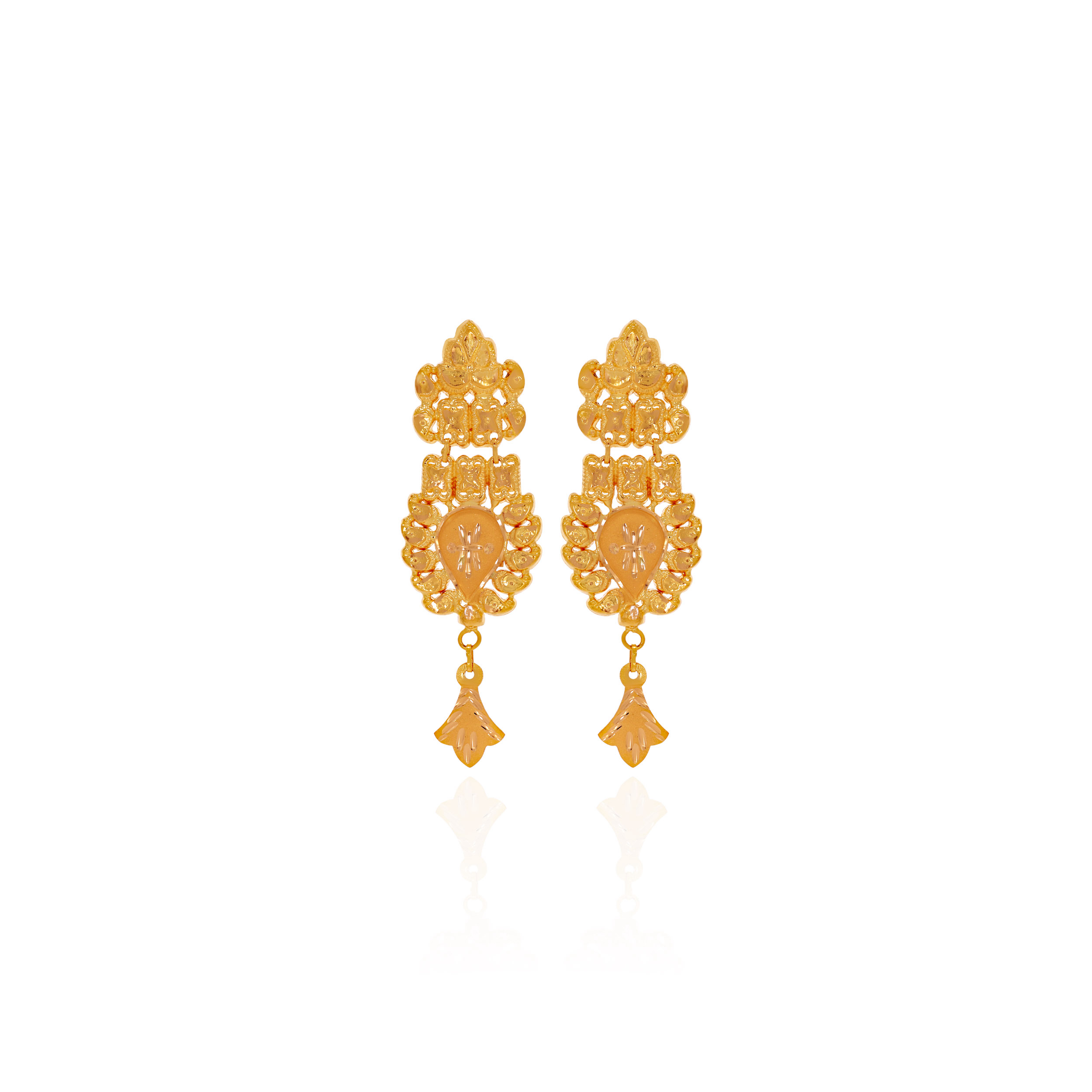 Festive Cascade Gold Drop Earrings - Senco Gold and Diamonds