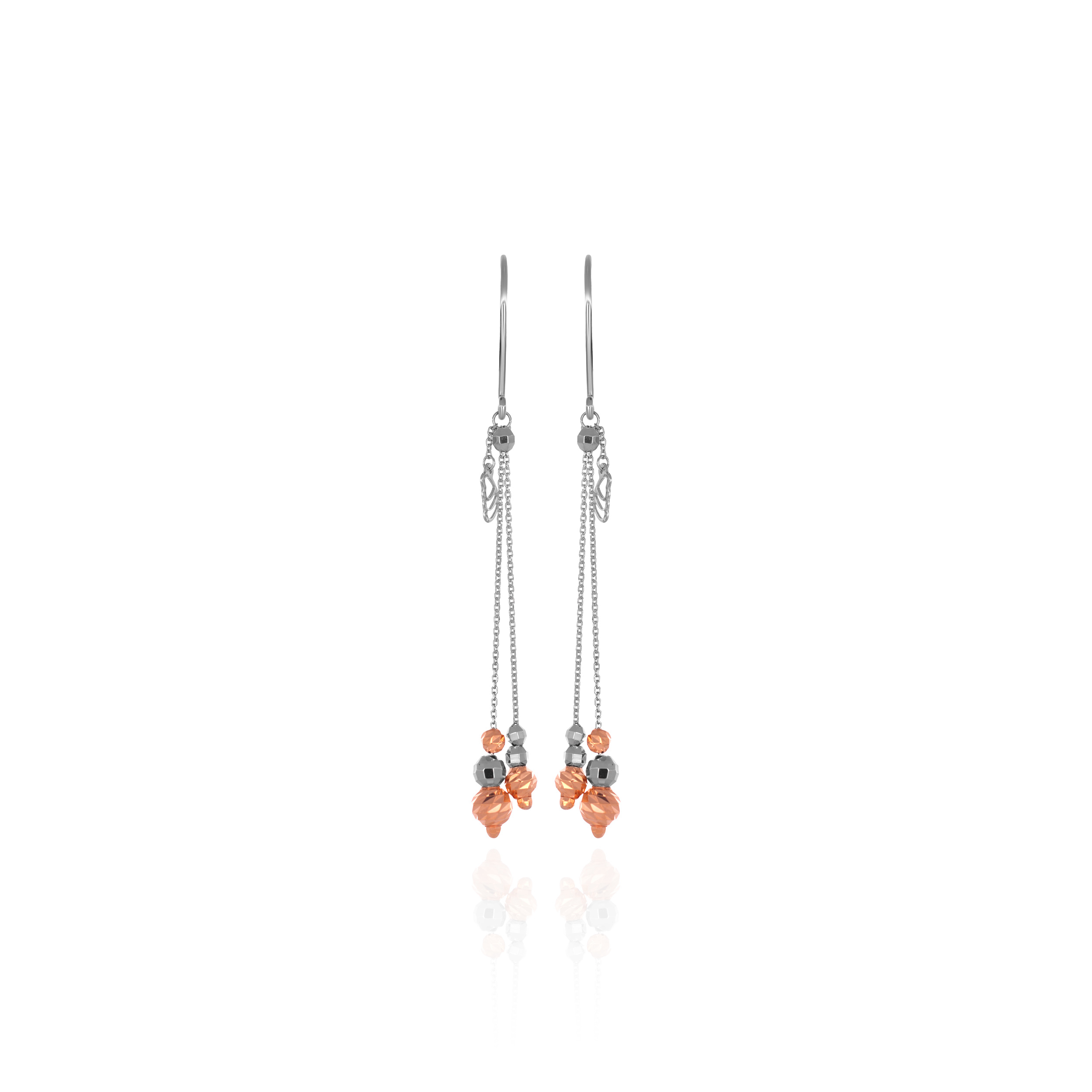 Yugen Platinum Gold Dangler Earrings - Senco Gold and Diamonds