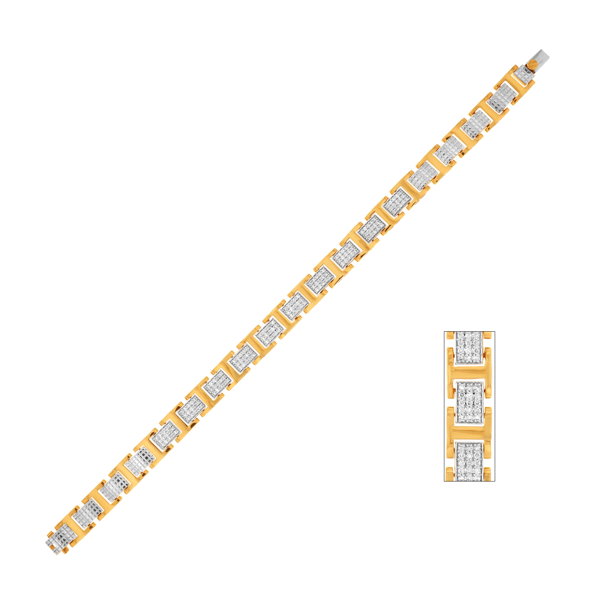 Robust Texture Men Diamond Wristlet - Senco Gold and Diamonds