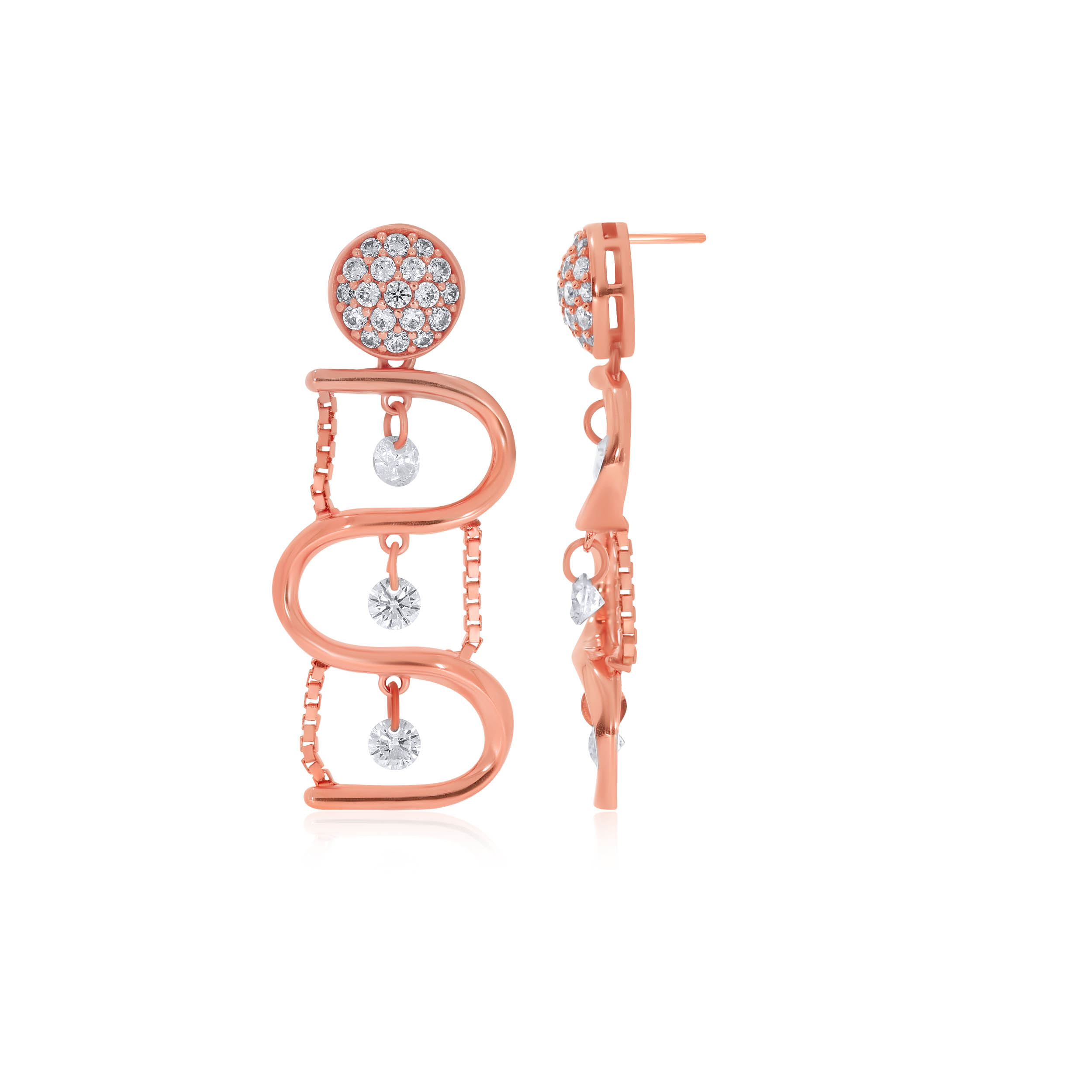 Twist and Turns Gold Drop Earrings - Senco Gold and Diamonds
