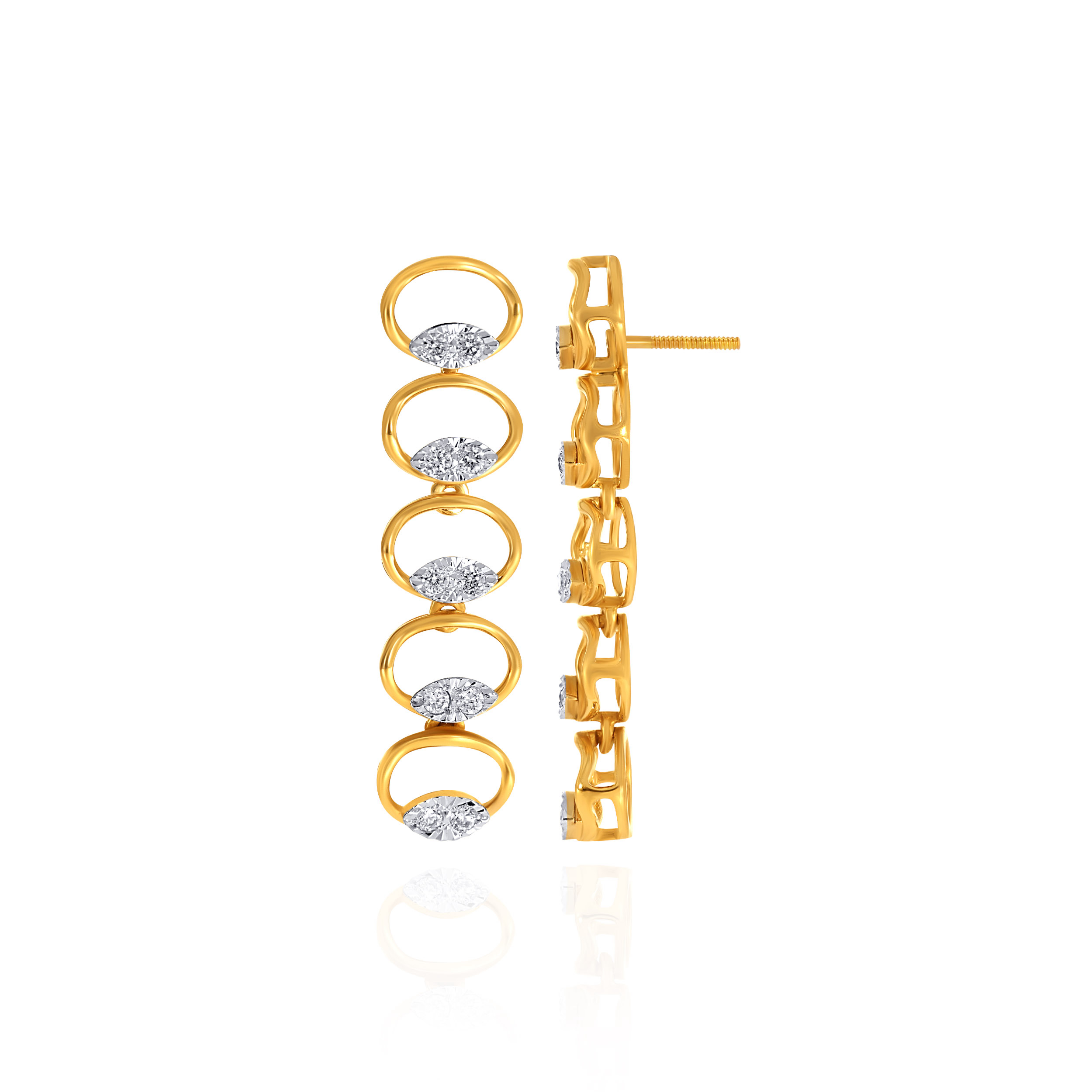 Orbit Trail Spark Diamond Earrings - Senco Gold and Diamonds