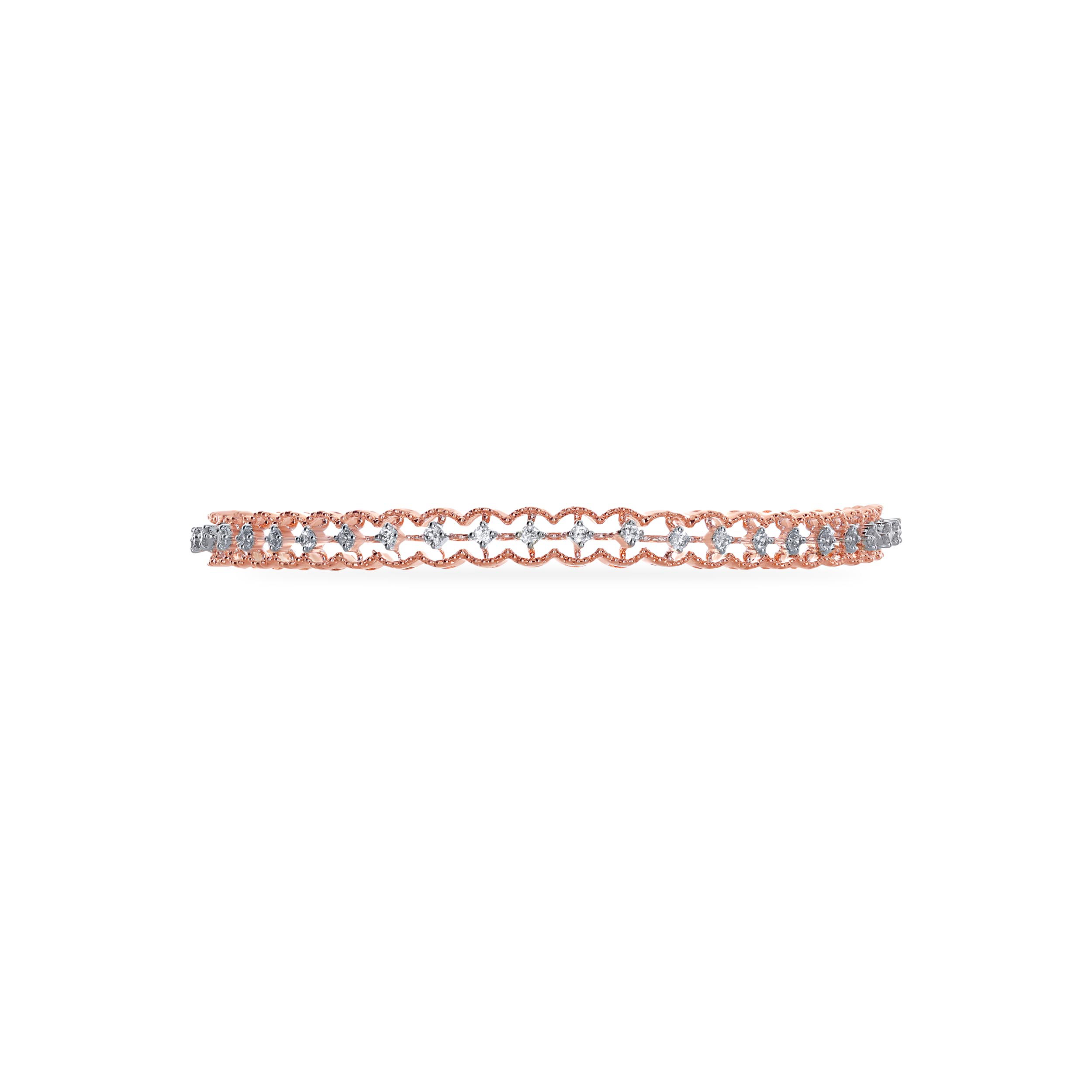 Curvy Aura Diamond Bangle - Senco Gold and Diamonds