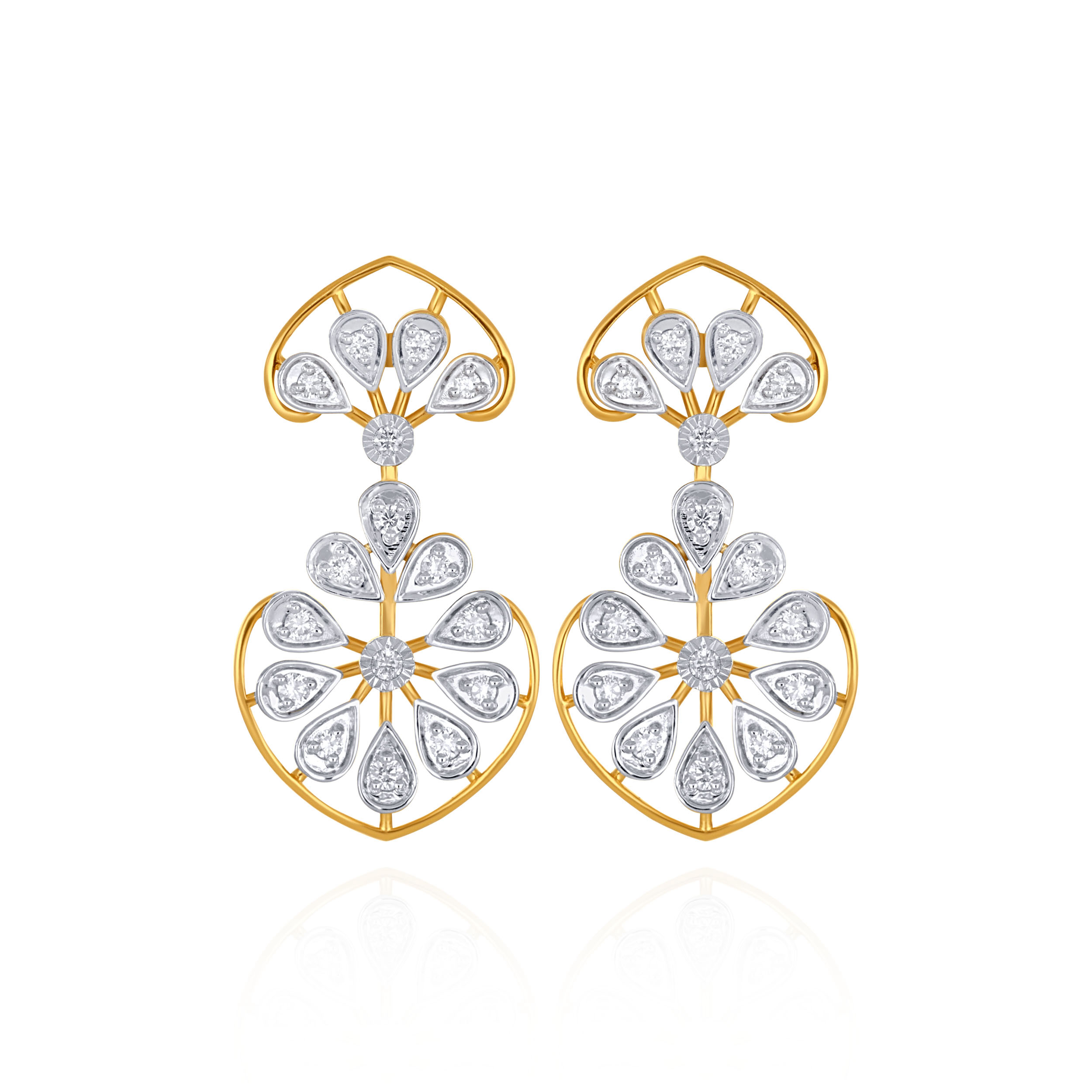 Camellia Leaf Diamond Drops - Senco Gold and Diamonds