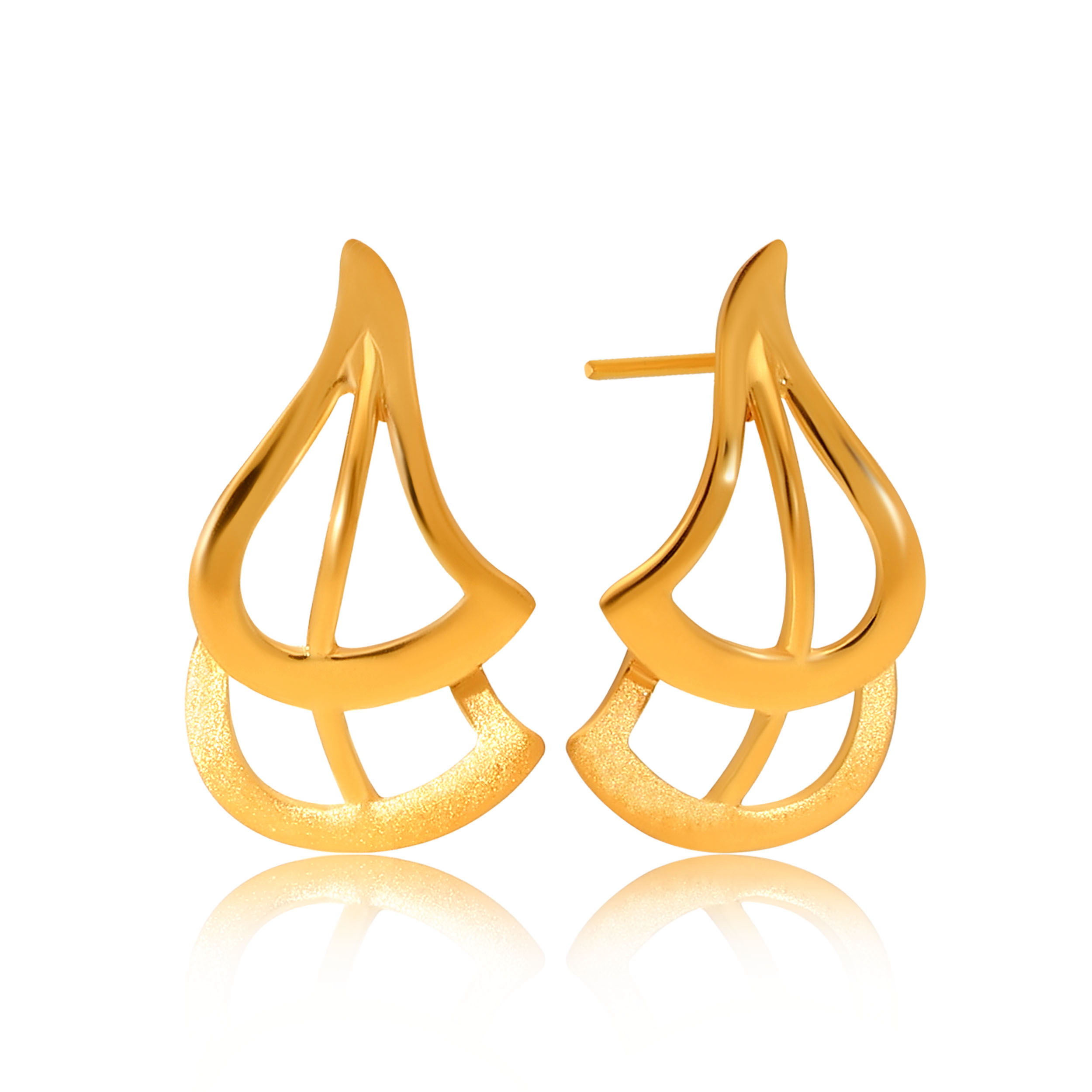 Artsy Cutout Gold Studs - Senco Gold and Diamonds
