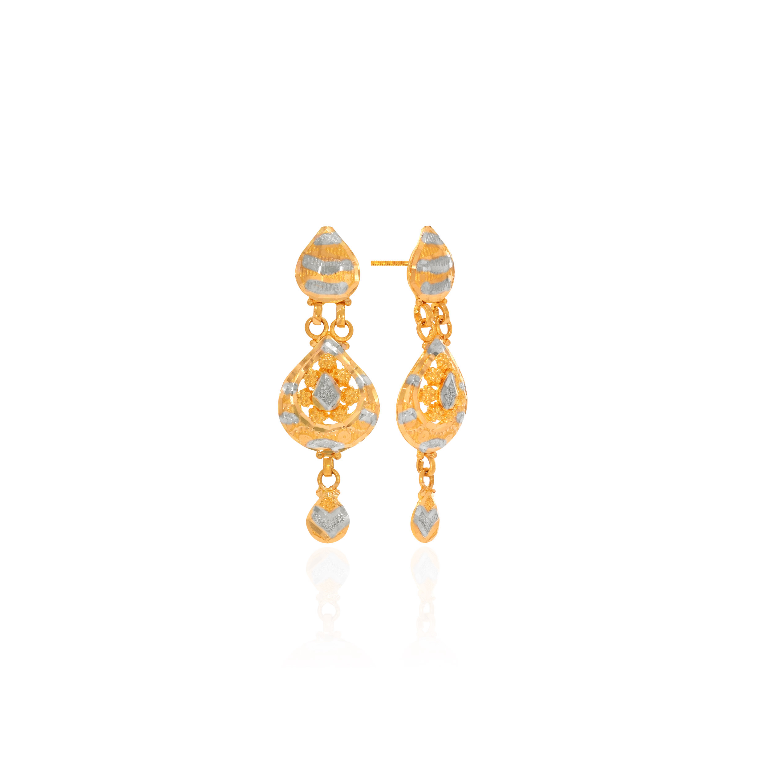 Twilight Weave Dual-Tone Gold Earrings - Senco Gold and Diamonds