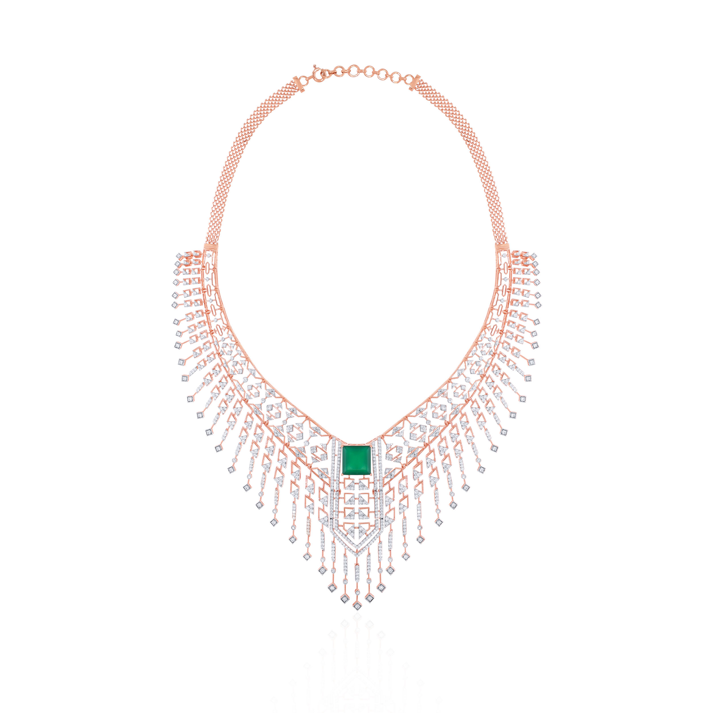 14K Rose Gold Diamond Necklace-DGN-D000781239 - Senco Gold and Diamonds