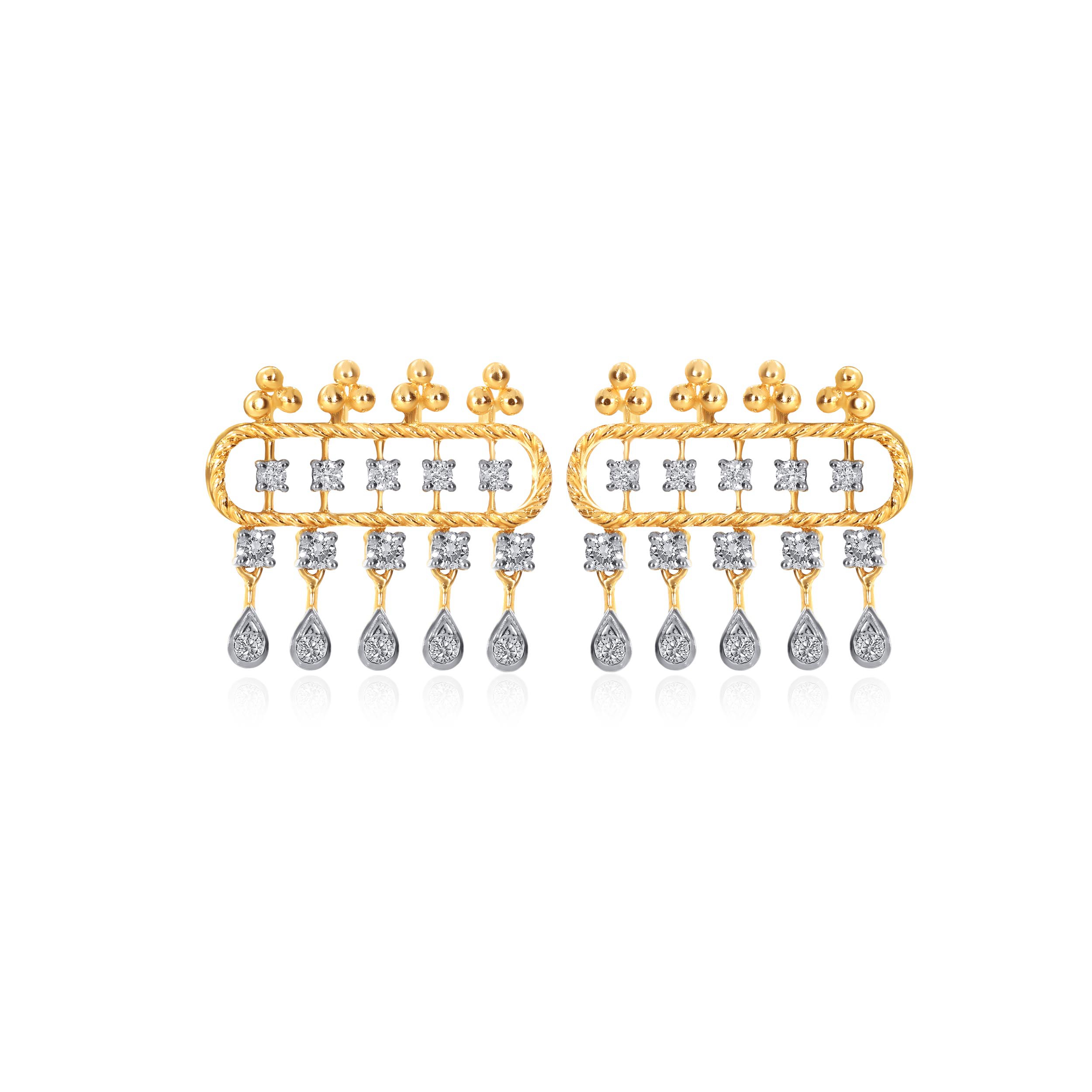 Graceful Tribe Diamond Studs - Senco Gold and Diamonds