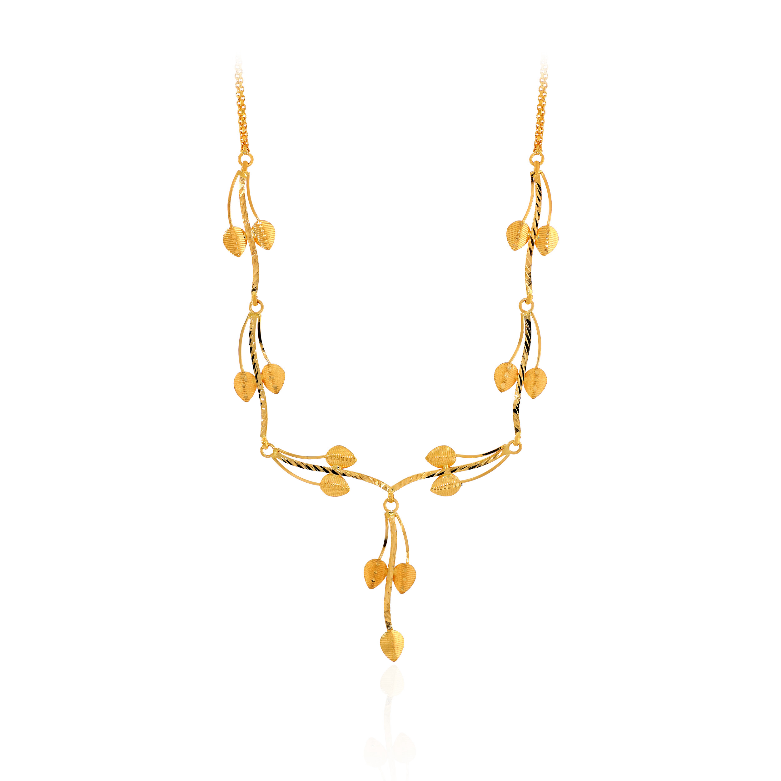22K Yellow Gold Sleek Necklace-GN-D000619382 - Senco Gold and Diamonds
