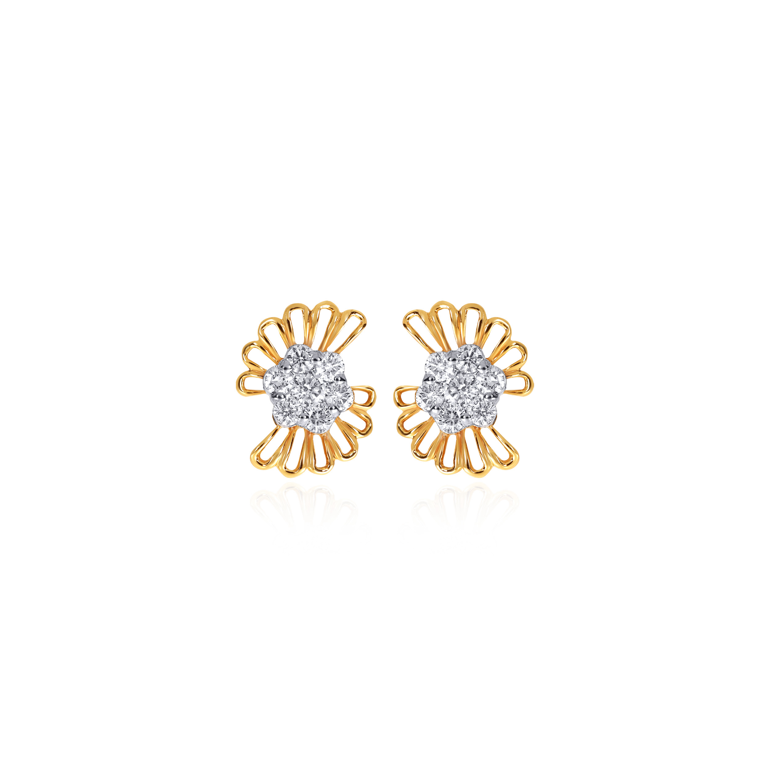 Shiny Shell Diamond Studs - Senco Gold and Diamonds