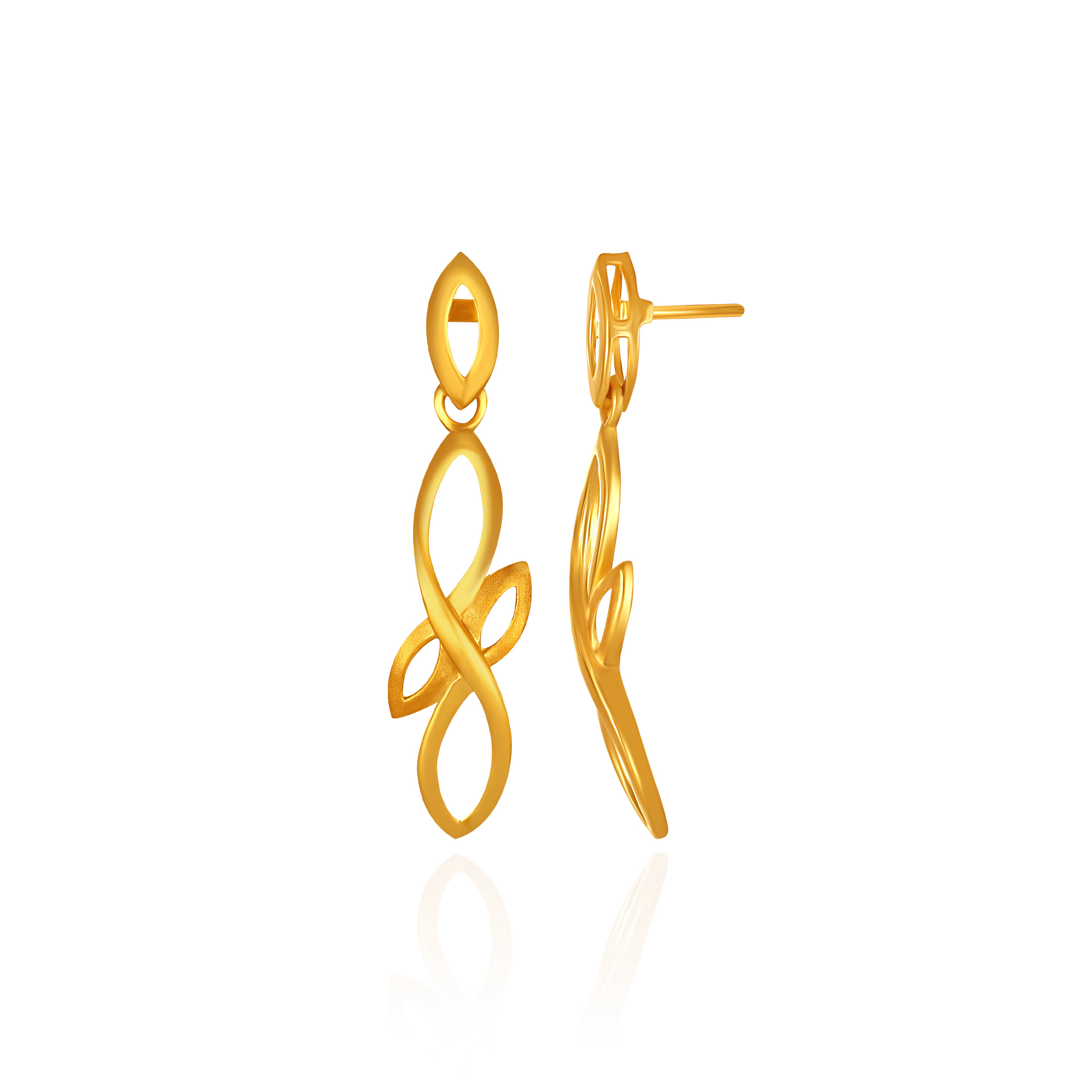 Eternal Twist Gold Drop Earrings - Senco Gold and Diamonds