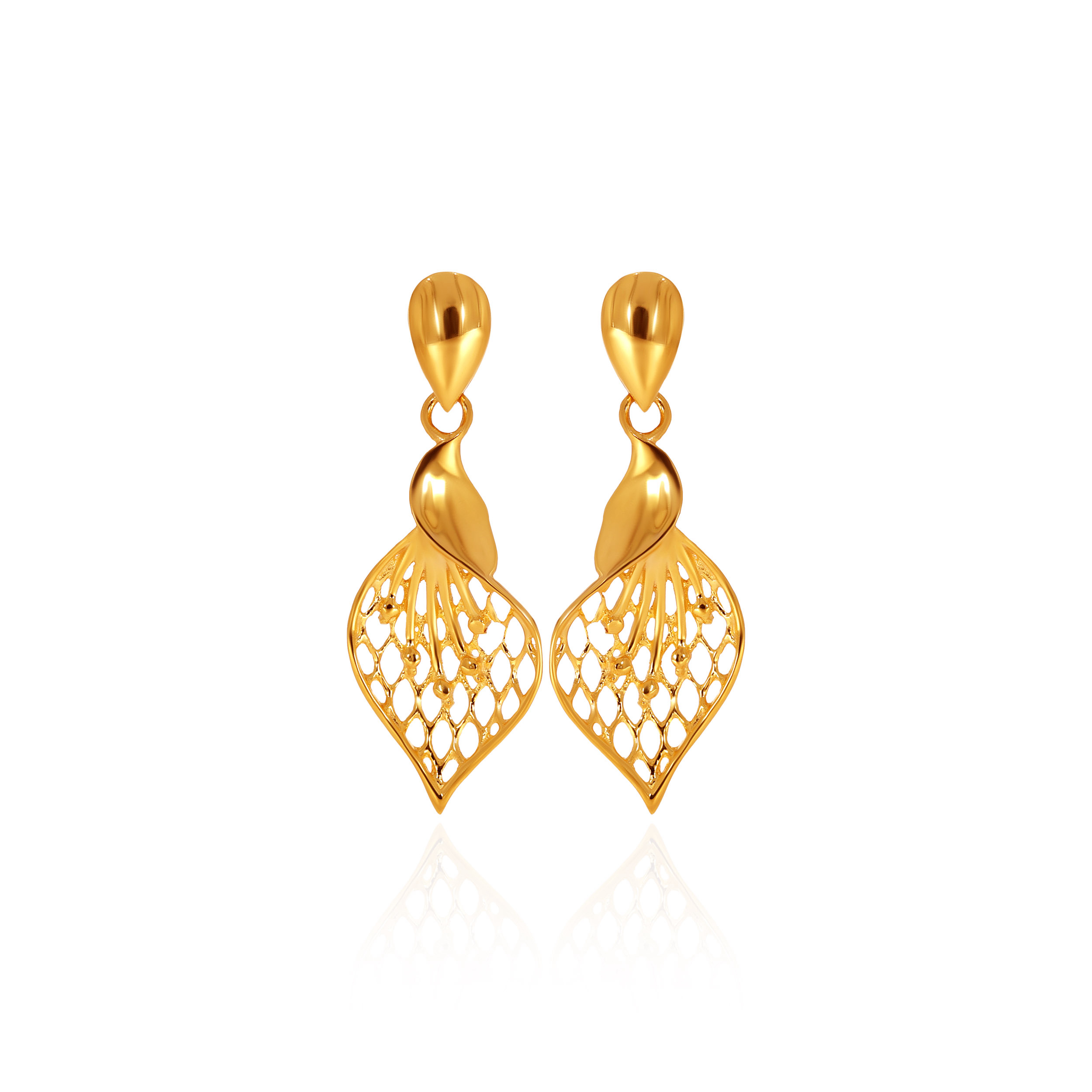 18K Yellow Gold Drop Earrings-GP-D000281559 - Senco Gold and Diamonds