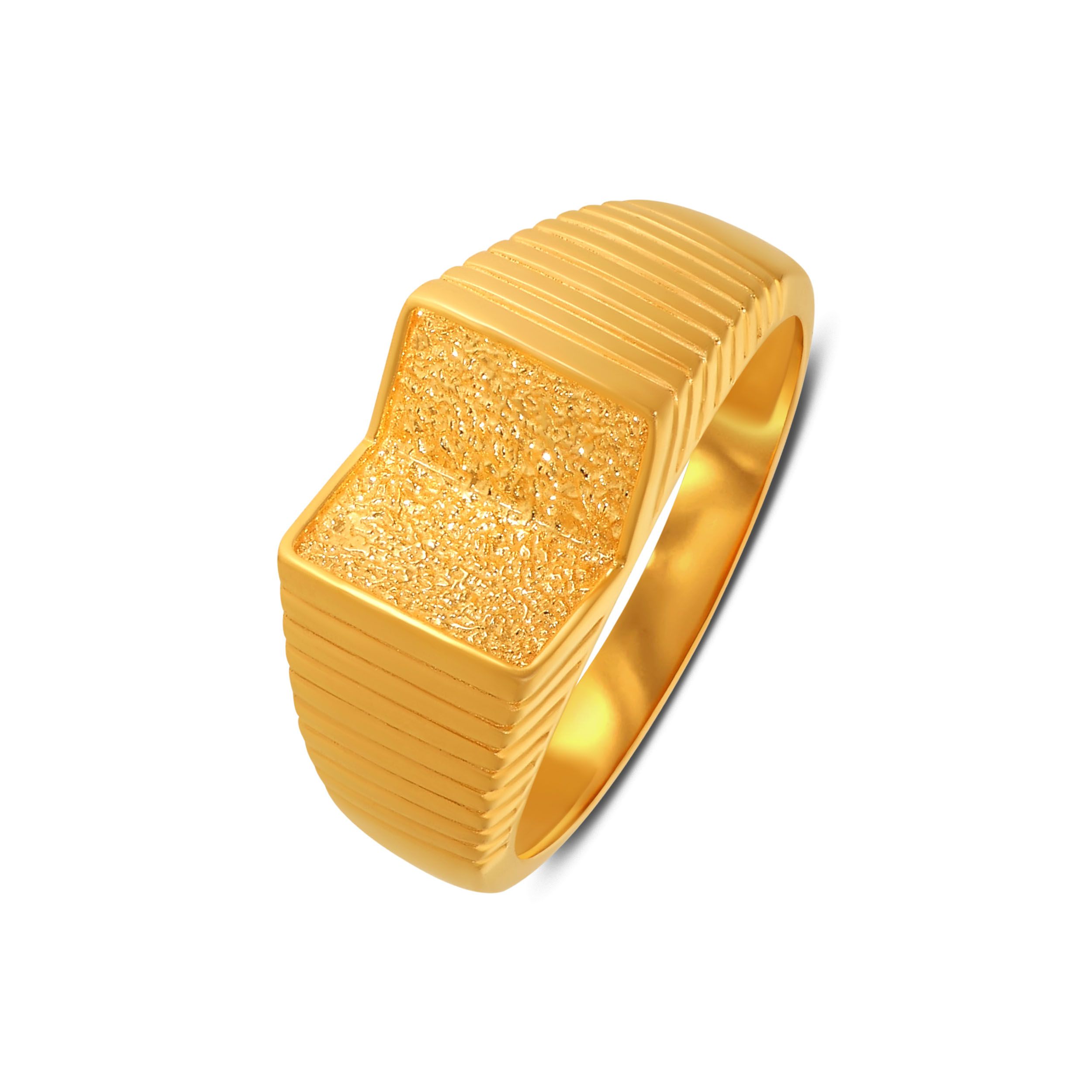 Sand & Stone Geometric Men's Gold Ring