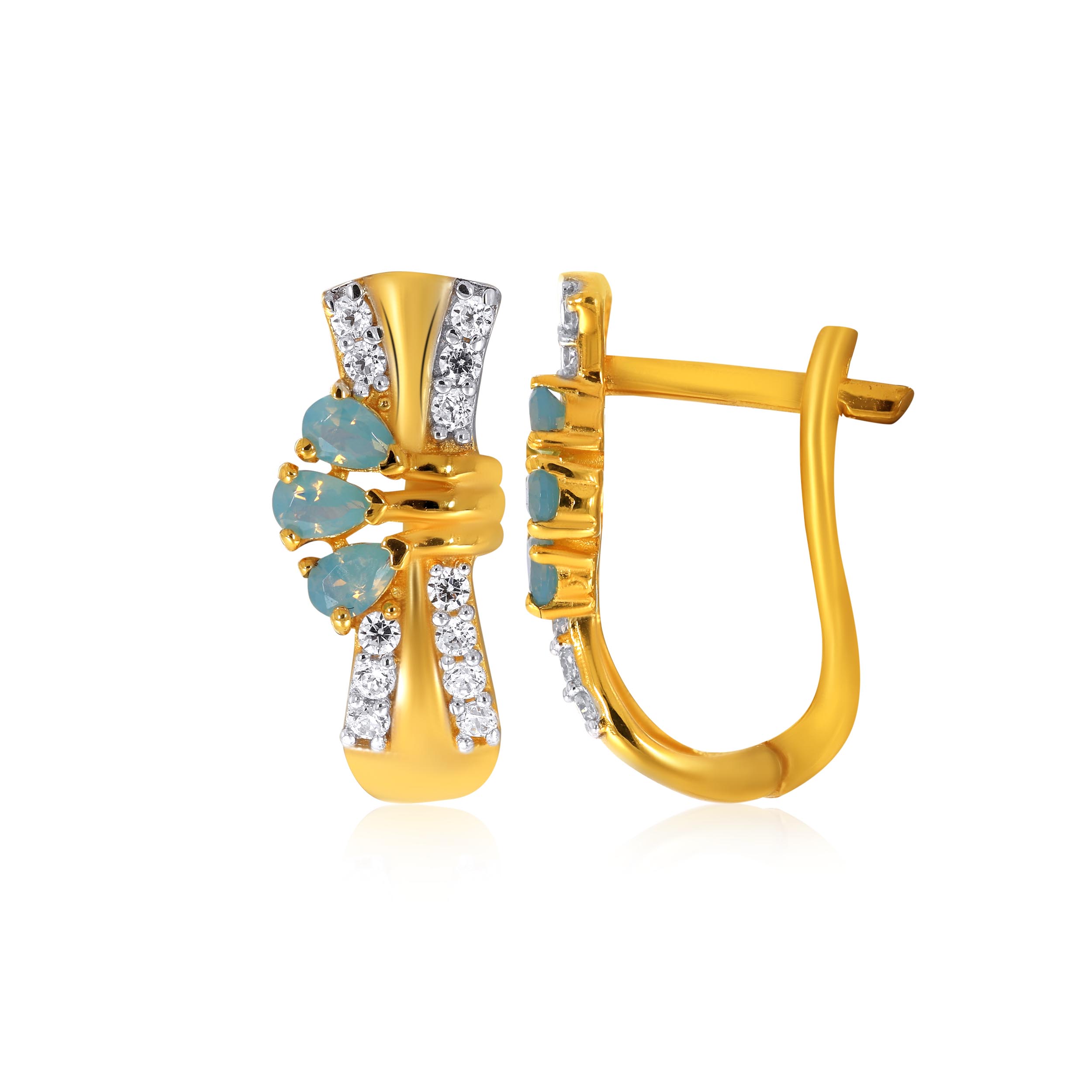 Bow Tie Gold Hoop Earrings - Senco Gold and Diamonds