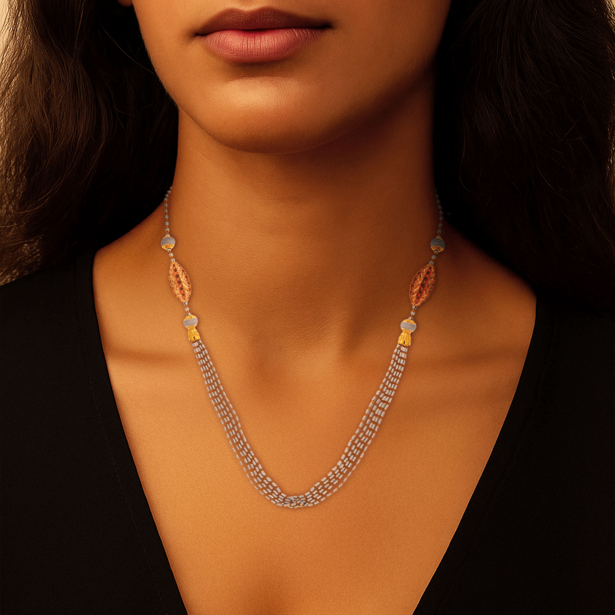 Radiant Mirage Multi-Strand Gold Necklace - Senco Gold and Diamonds