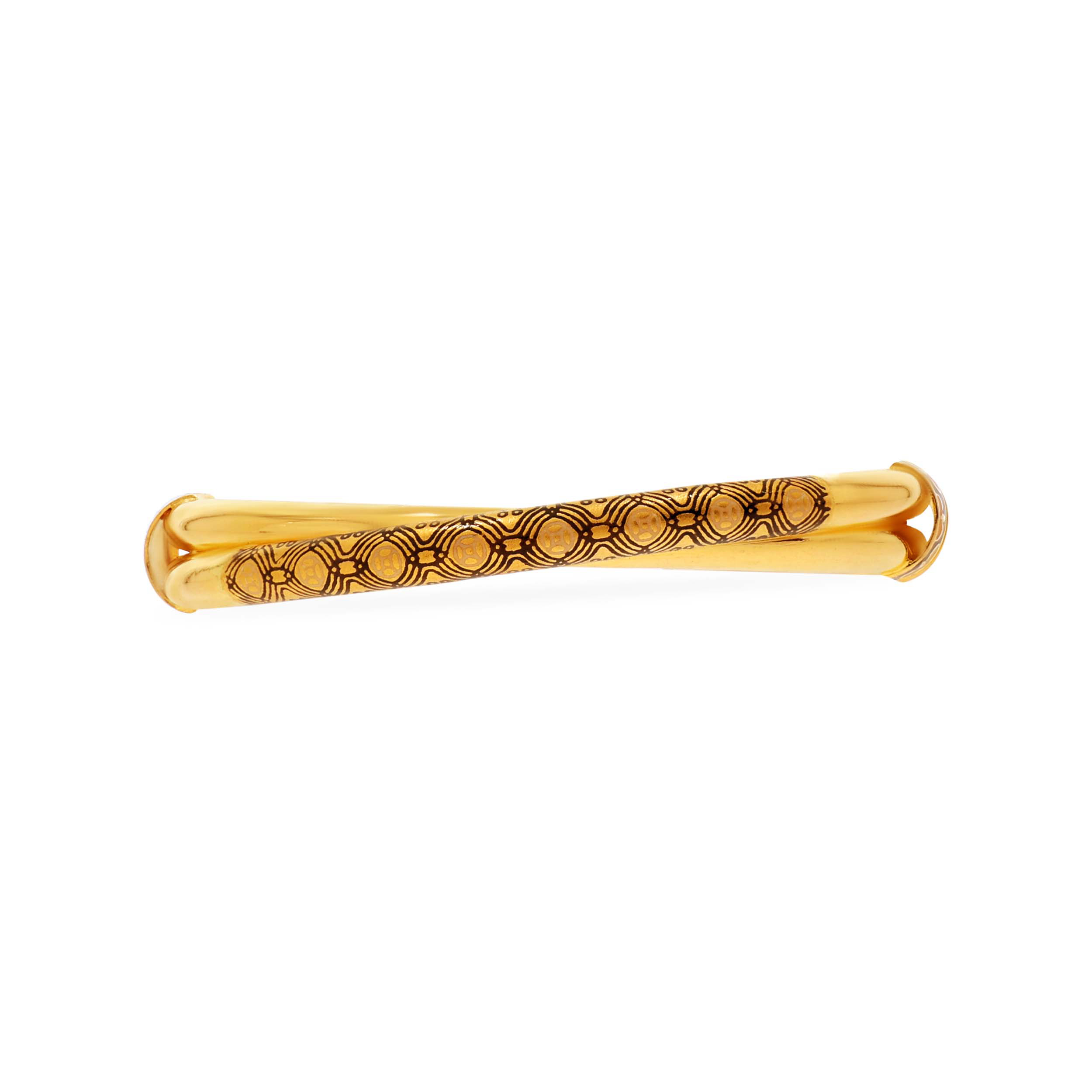 Innovative Overlap Gold Bangle - Senco Gold and Diamonds