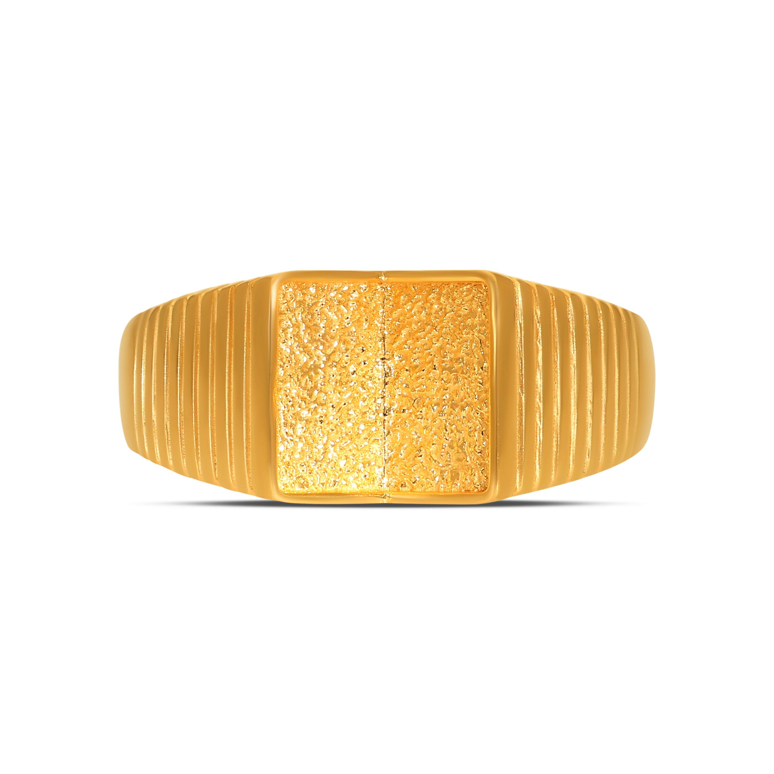 Sand & Stone Geometric Men's Gold Ring alternate view 1