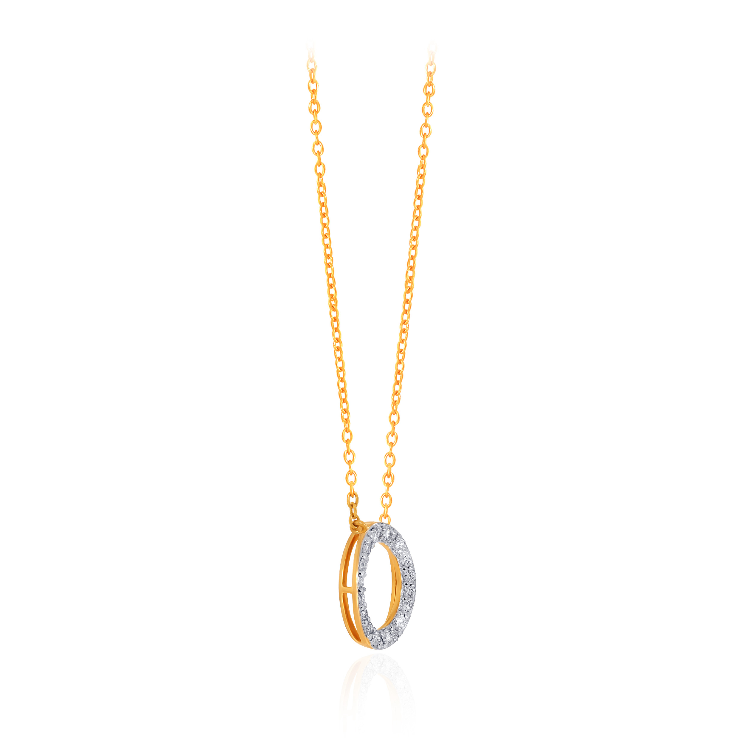 Brilliant Oval Diamond Chain Pendant - Senco Gold and Diamonds
