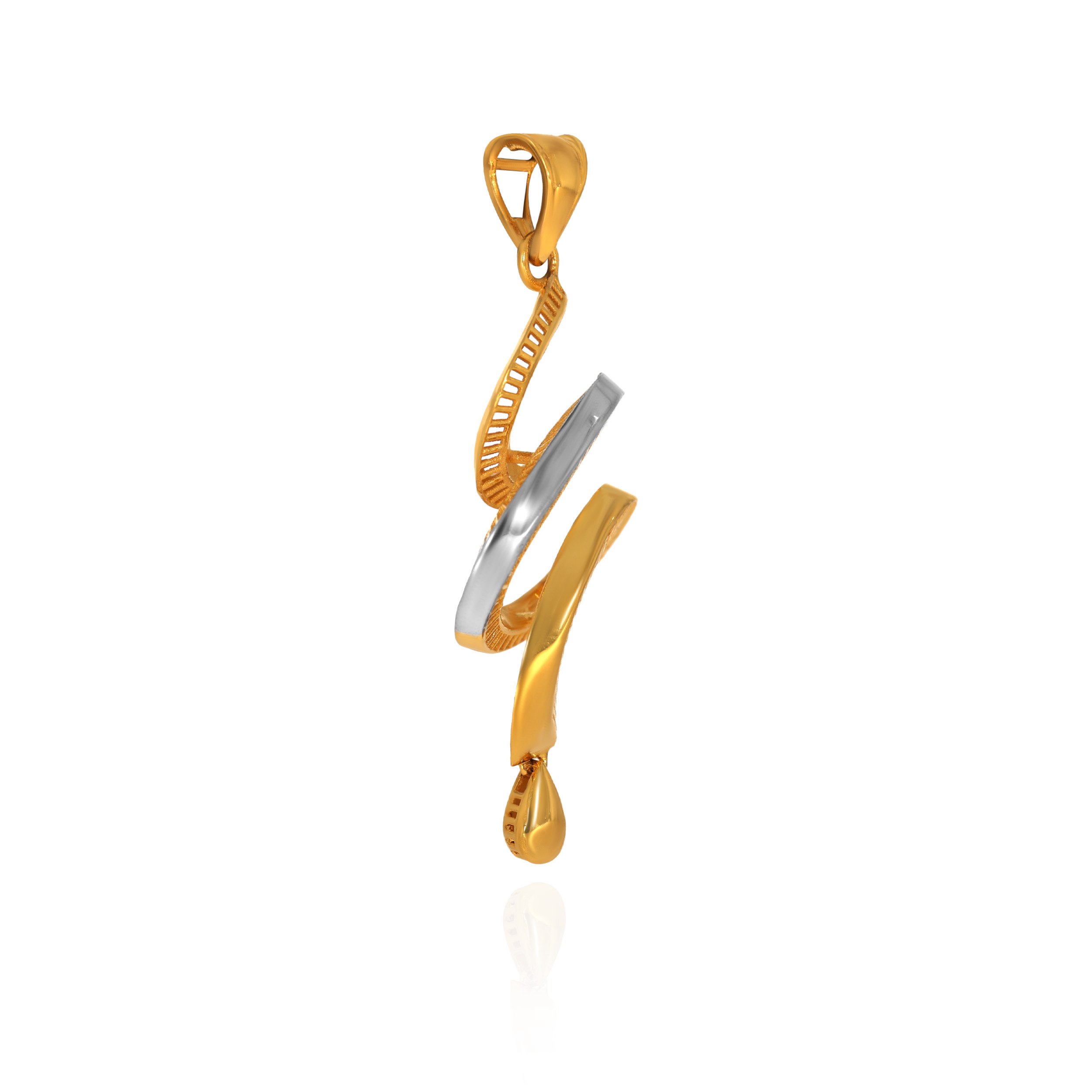 Sculpted Ribbon Gold Pendant - Senco Gold and Diamonds