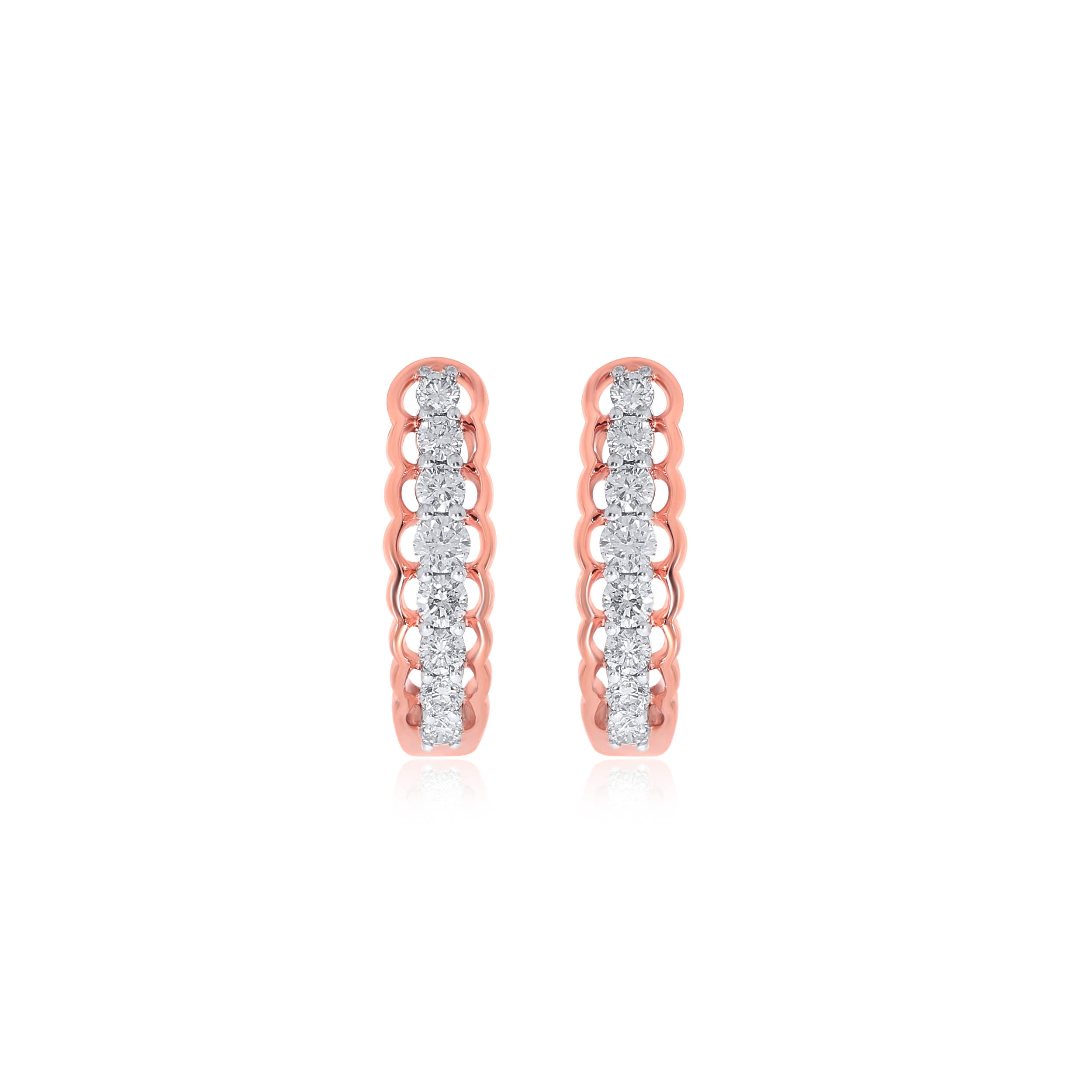 Bouncy Waterfall Diamond Hoop Earrings - Senco Gold and Diamonds