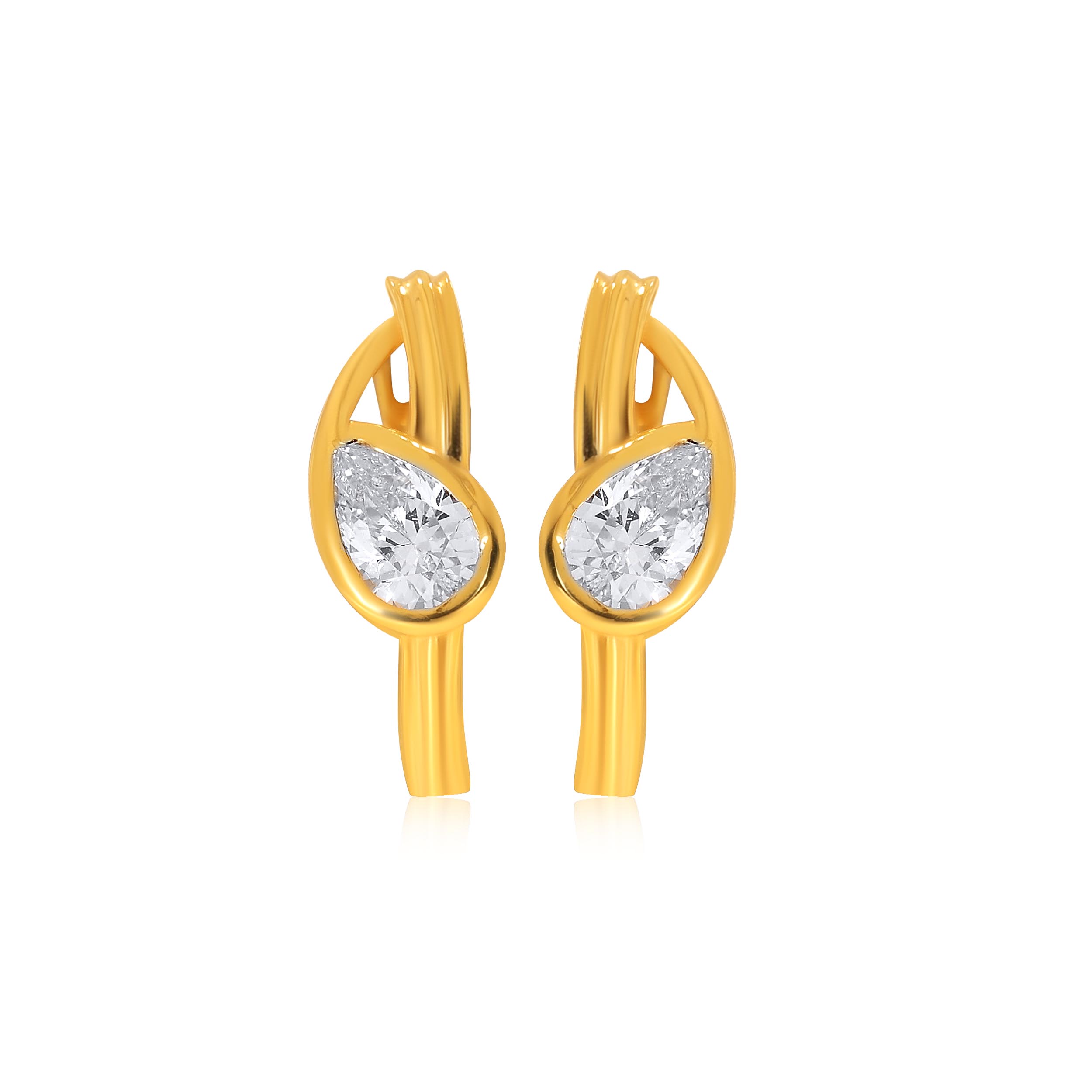 Elegant Paisley Gold Hoop Earrings - Senco Gold and Diamonds