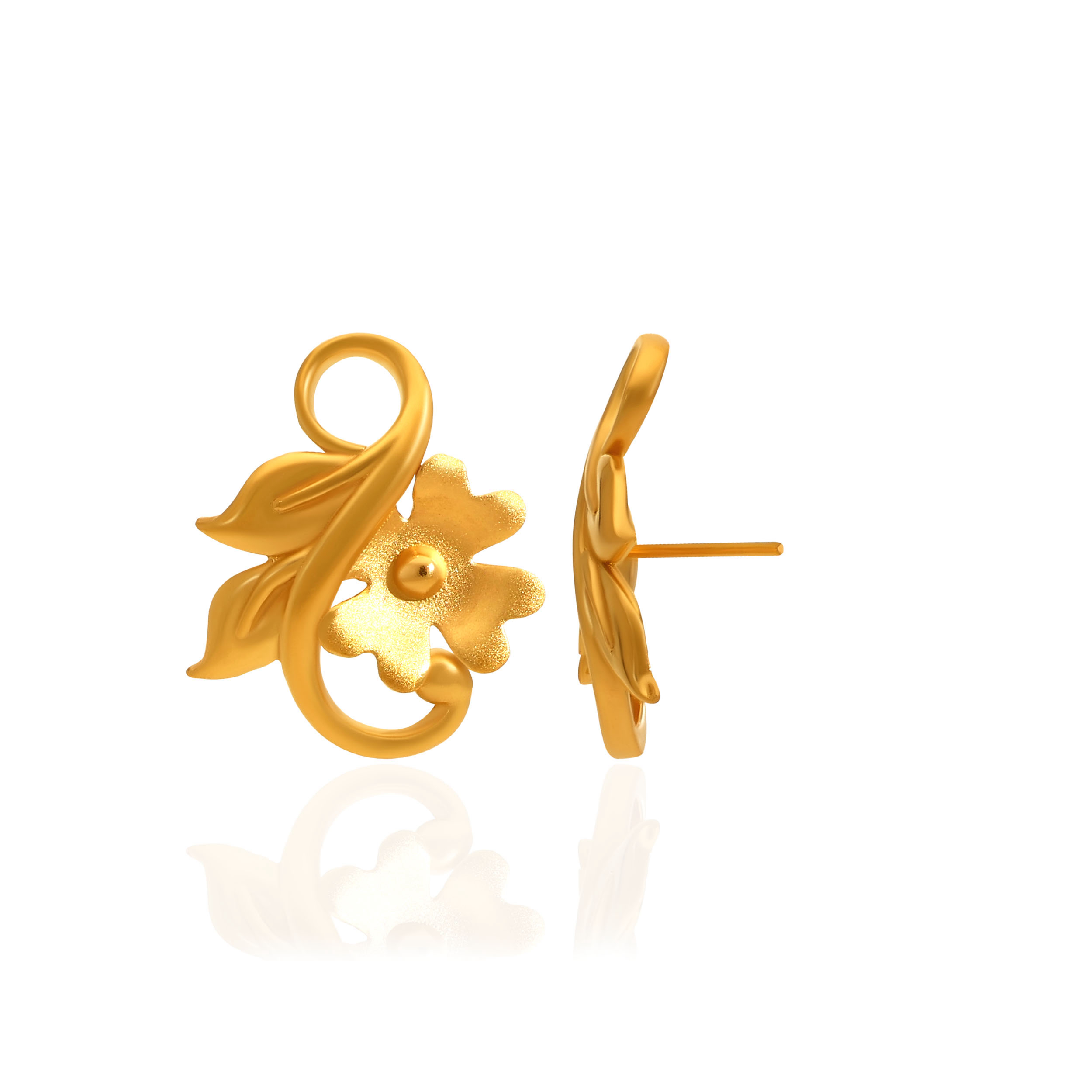 Auric Botanic Gold Studs - Senco Gold and Diamonds