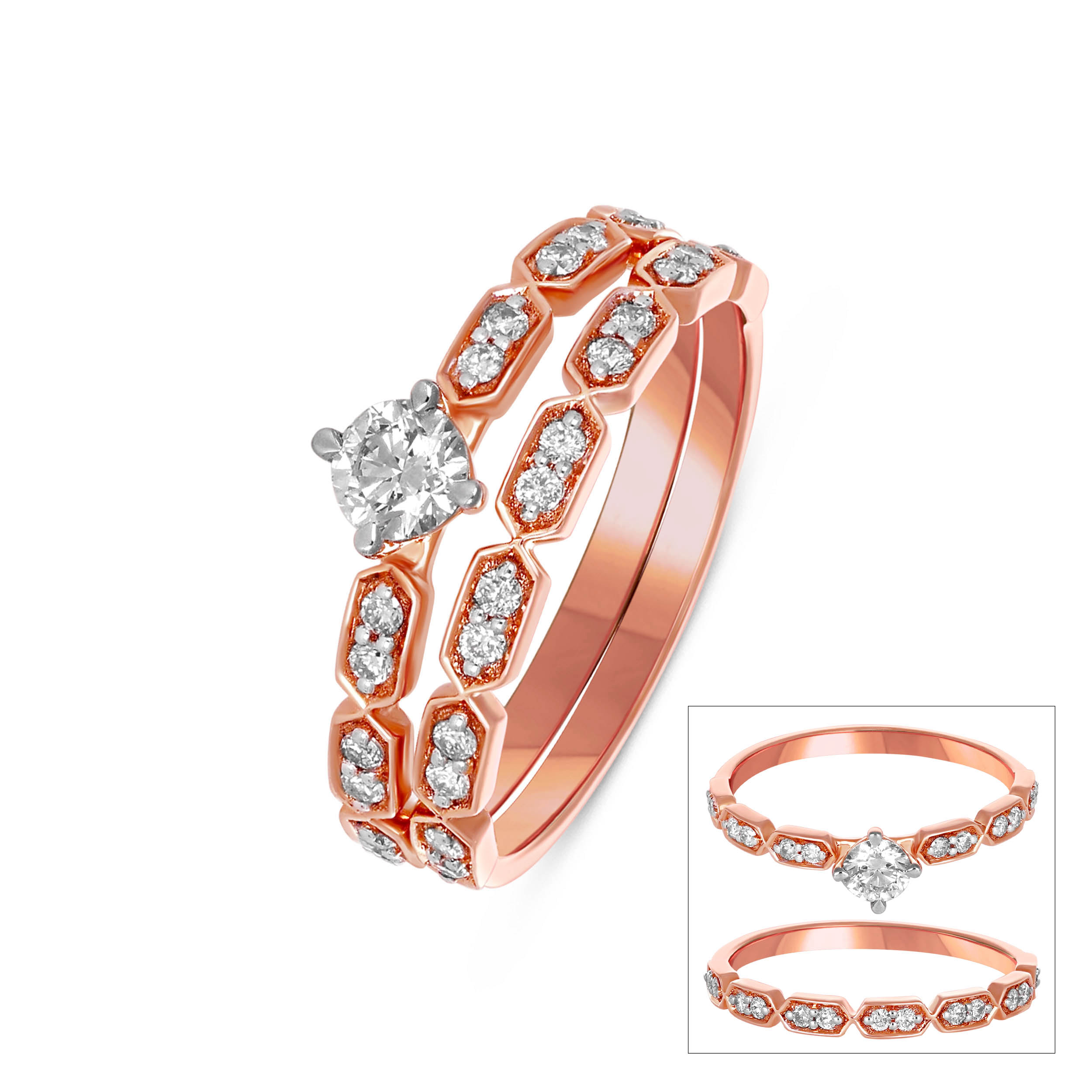Entwined Sparkle Diamond Ring Set - Senco Gold and Diamonds