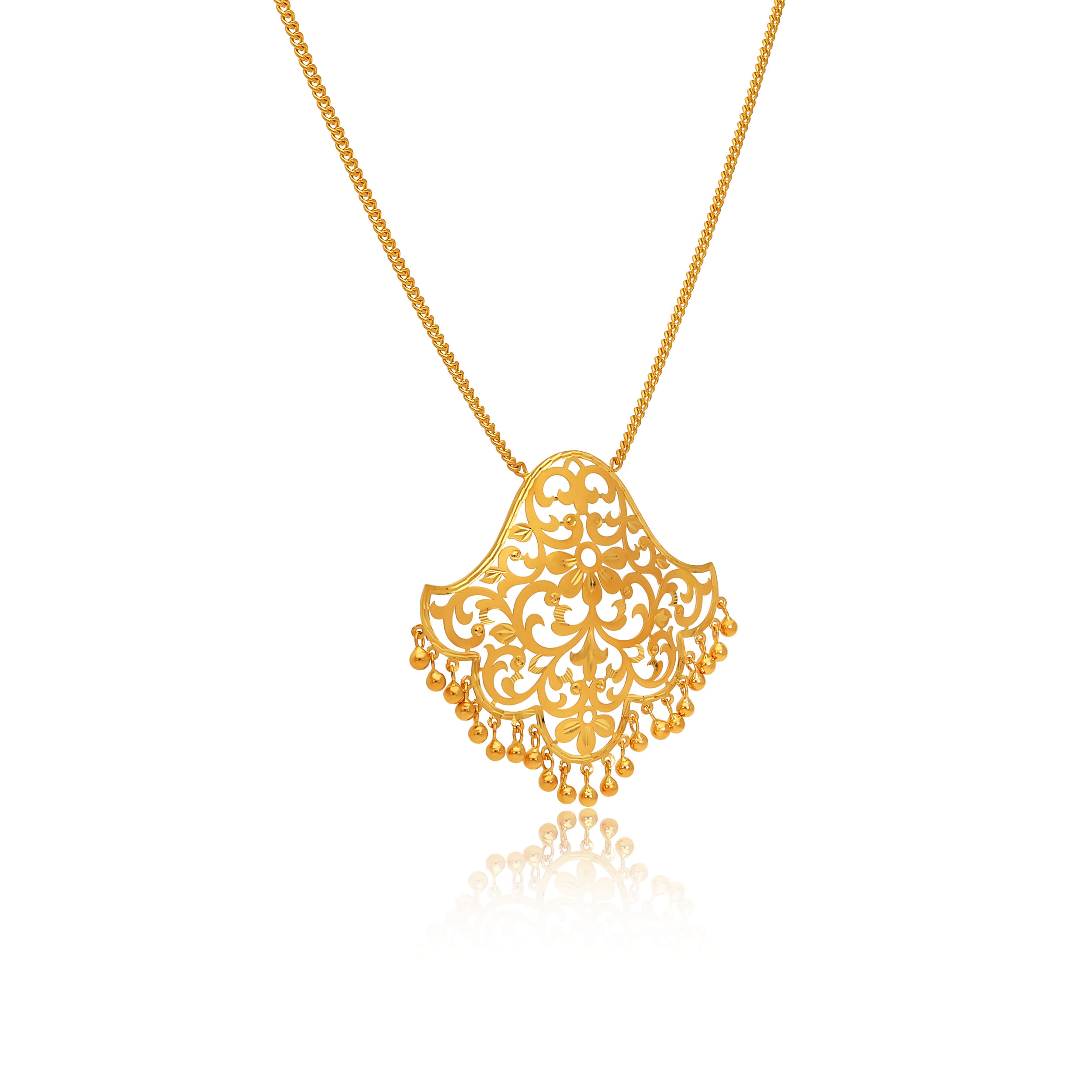 Amara Filigree Gold Chain Pendant - Senco Gold and Diamonds