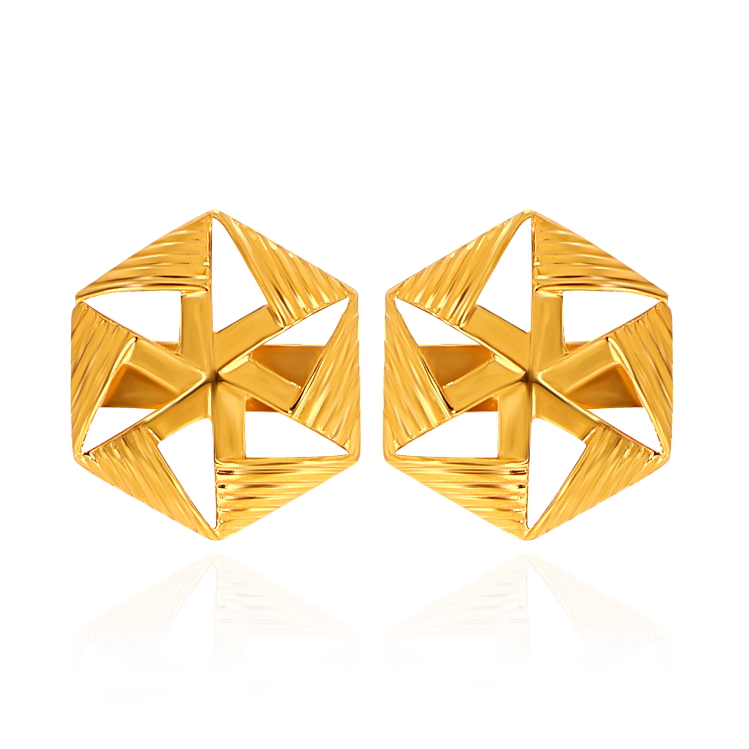 Edge & Elegance Gold Studs - Senco Gold and Diamonds