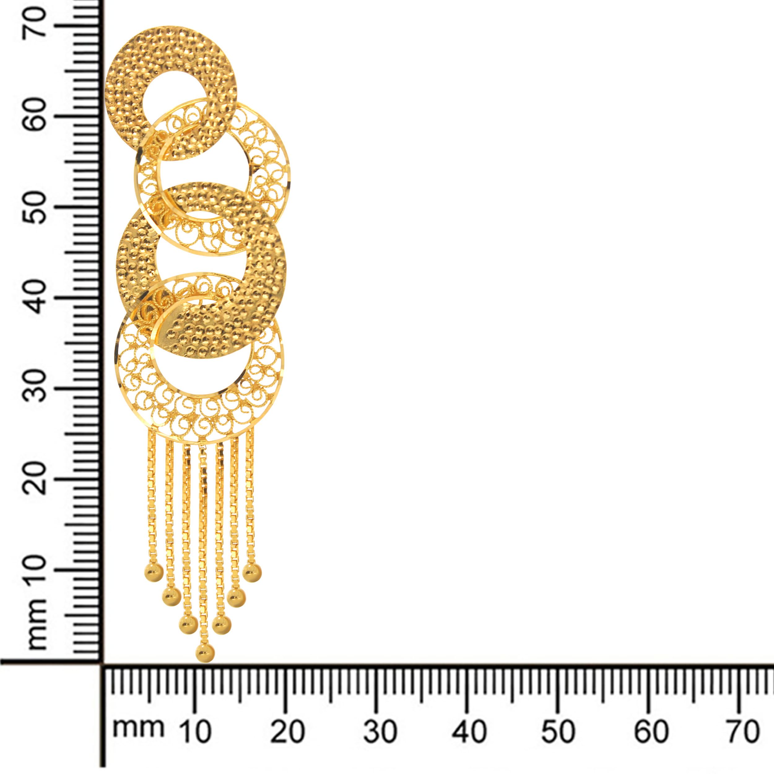 Spherical Manifold Gold Danglers - Senco Gold and Diamonds