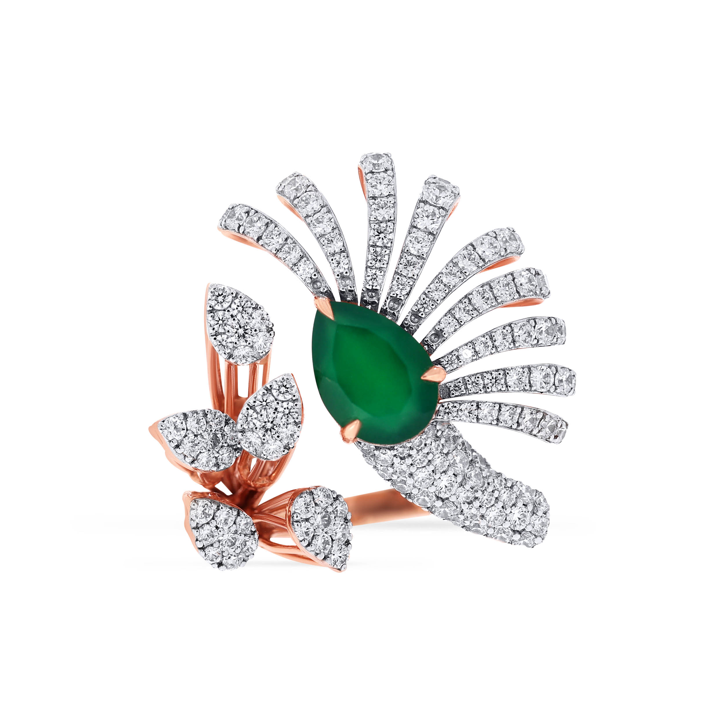 18K Rose Gold Diamond Ring-DLR-D000784651 - Senco Gold and Diamonds