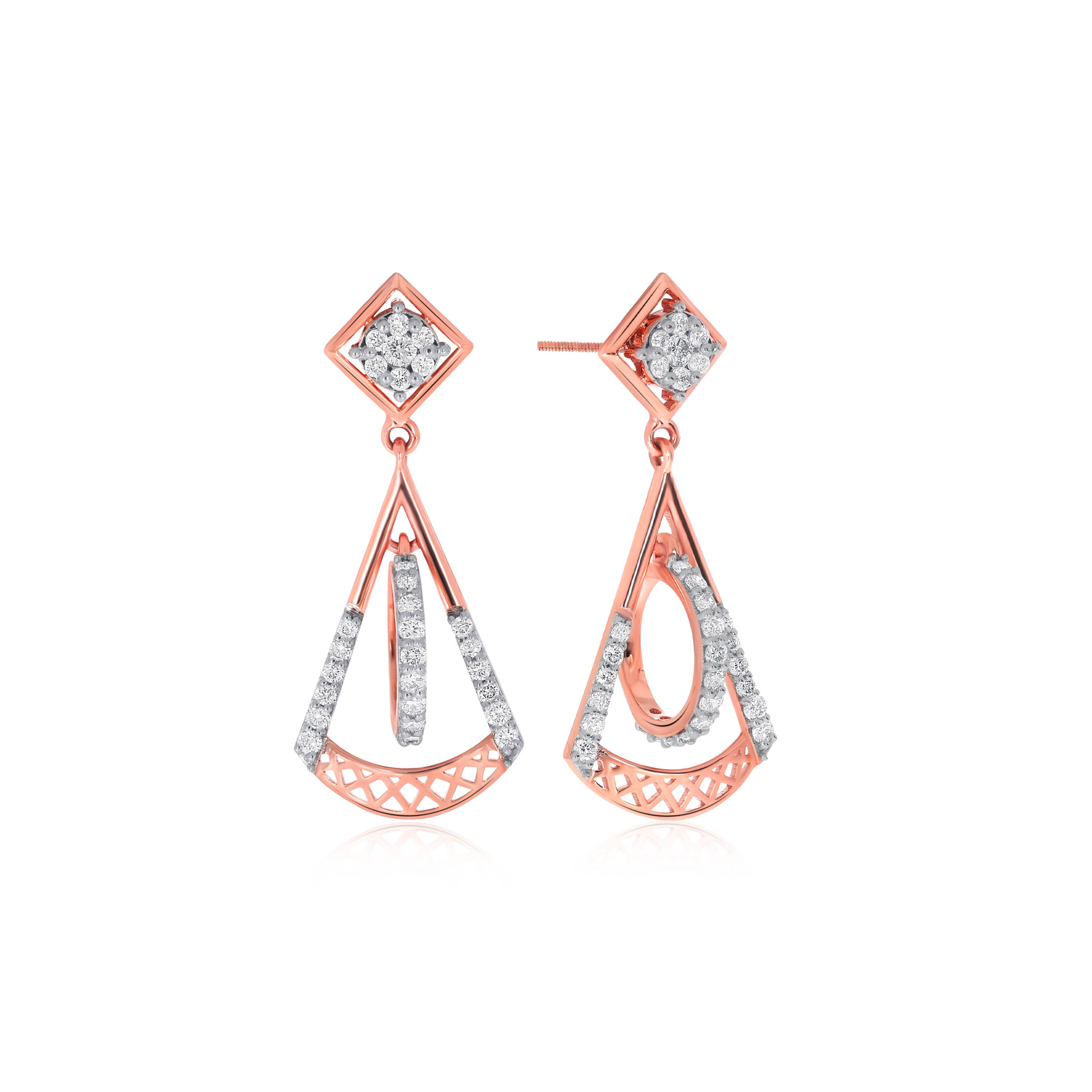 Dangling Tie Diamond Drop Earrings - Senco Gold and Diamonds