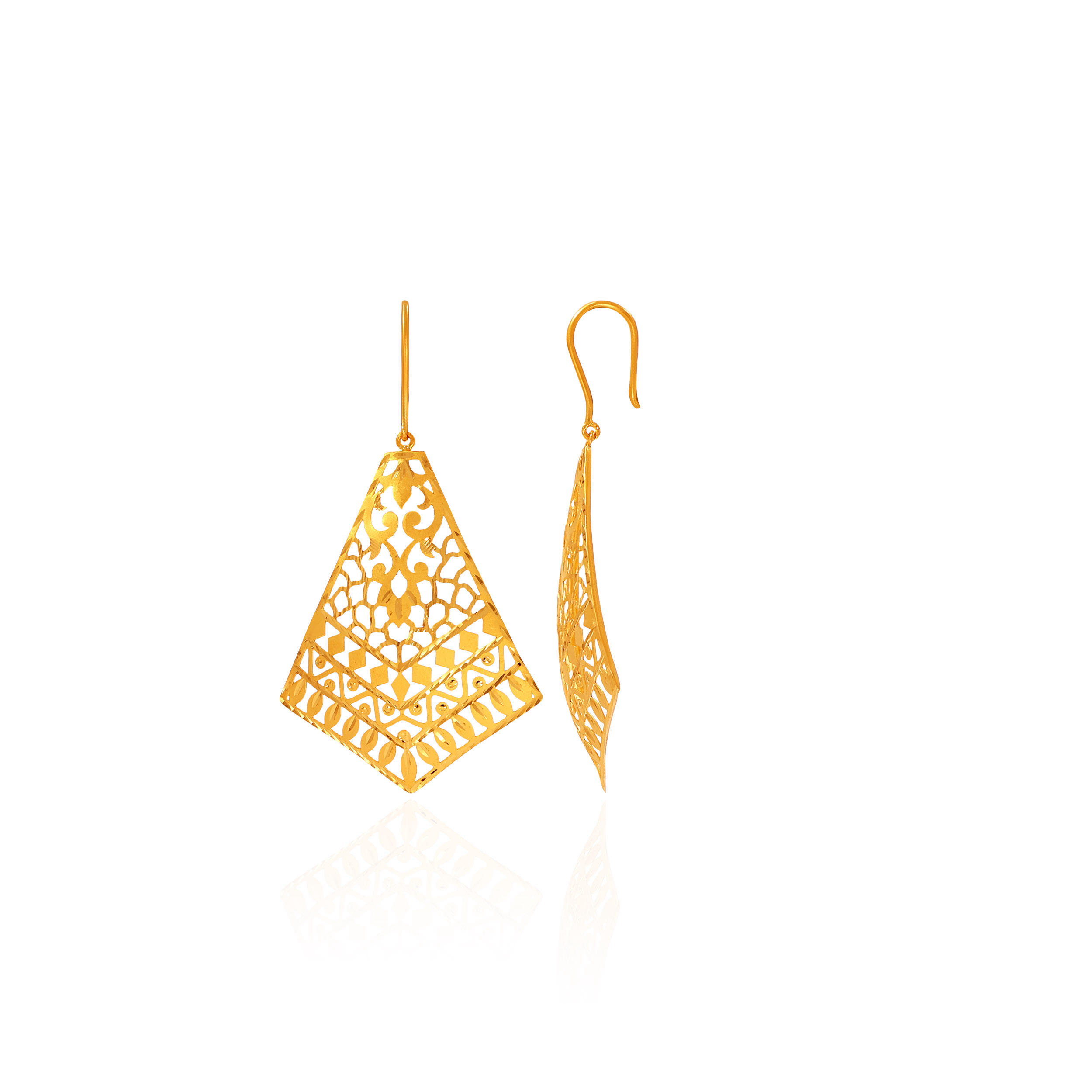 22K Yellow Gold Drop Earrings - GP-SAD0005018 - Senco Gold and Diamonds