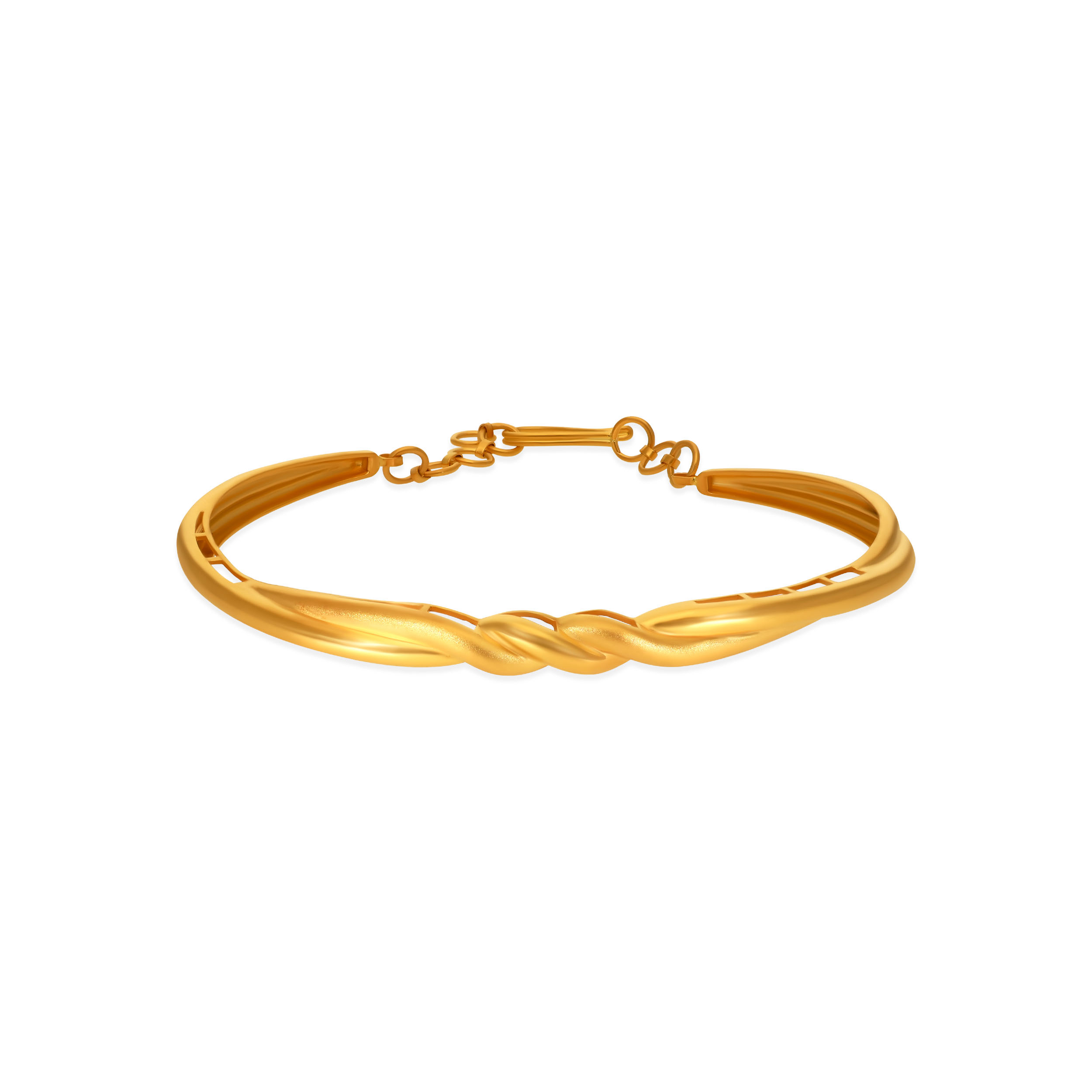 TwistGlint Gold Chur Bangle - Senco Gold and Diamonds