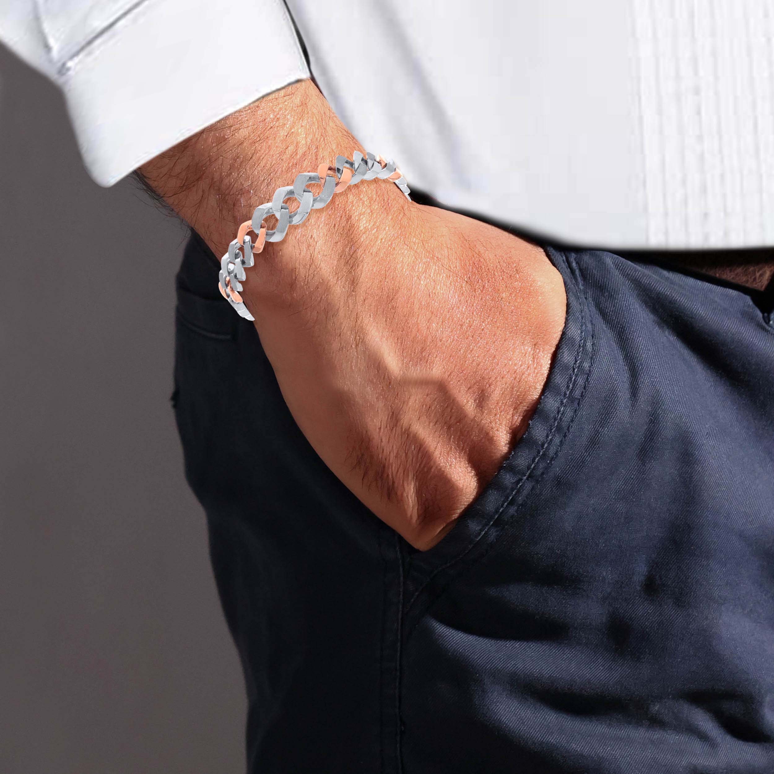 Gentleman's Charm Men Platinum Wristlet - Senco Gold and Diamonds