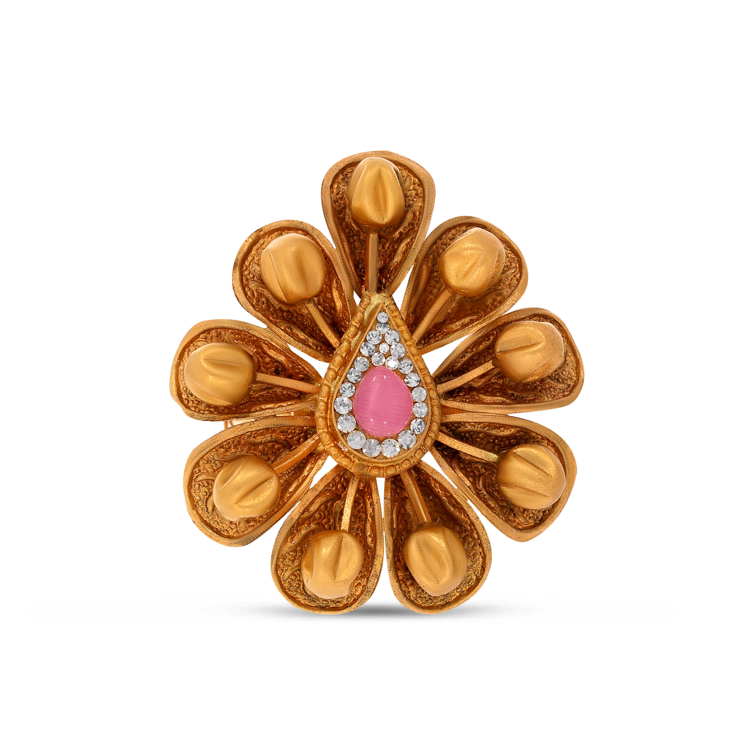 22K Yellow Gold Kundan Ring-GLR-D000765131 - Senco Gold and Diamonds