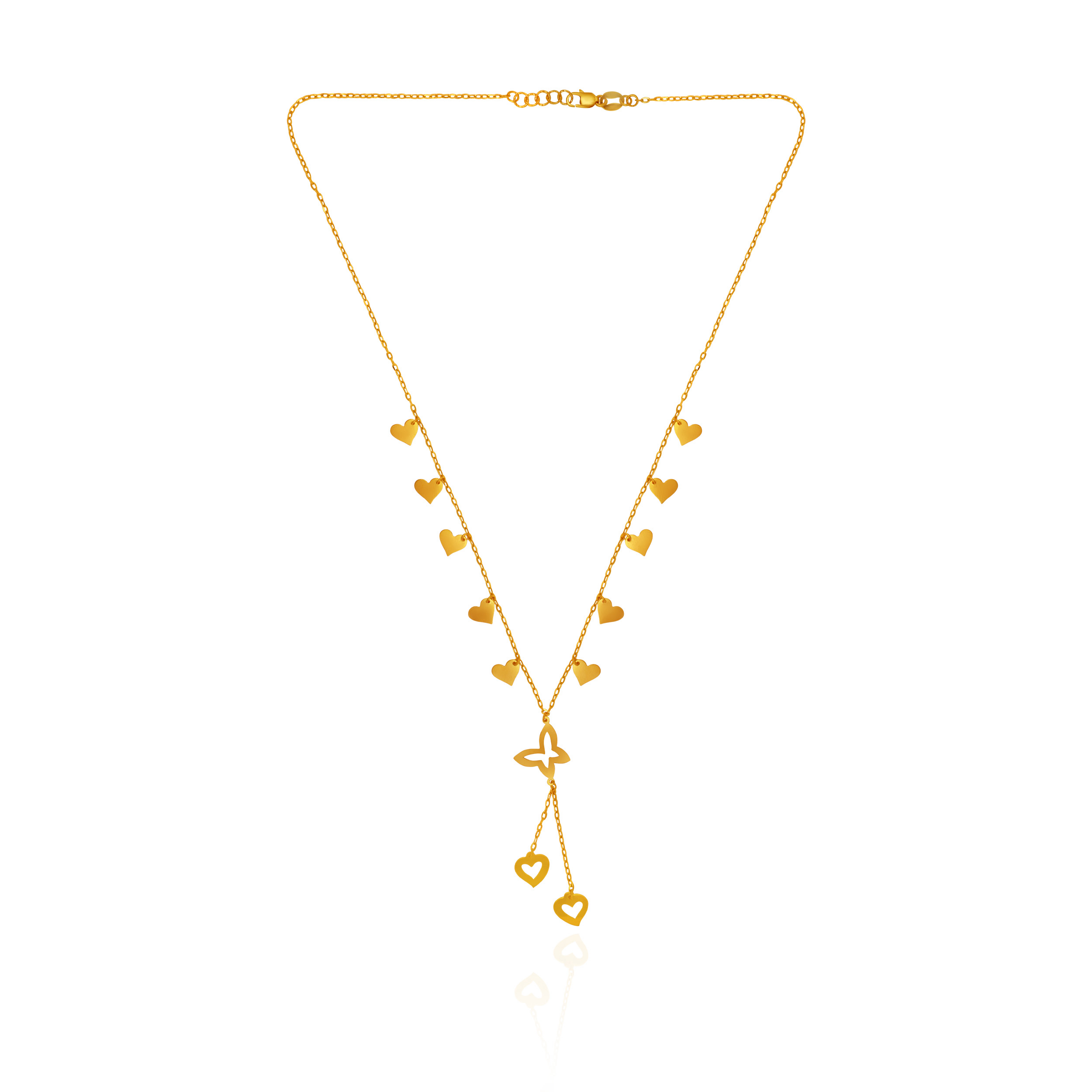 Heartfall Charm Gold Chain - Senco Gold and Diamonds