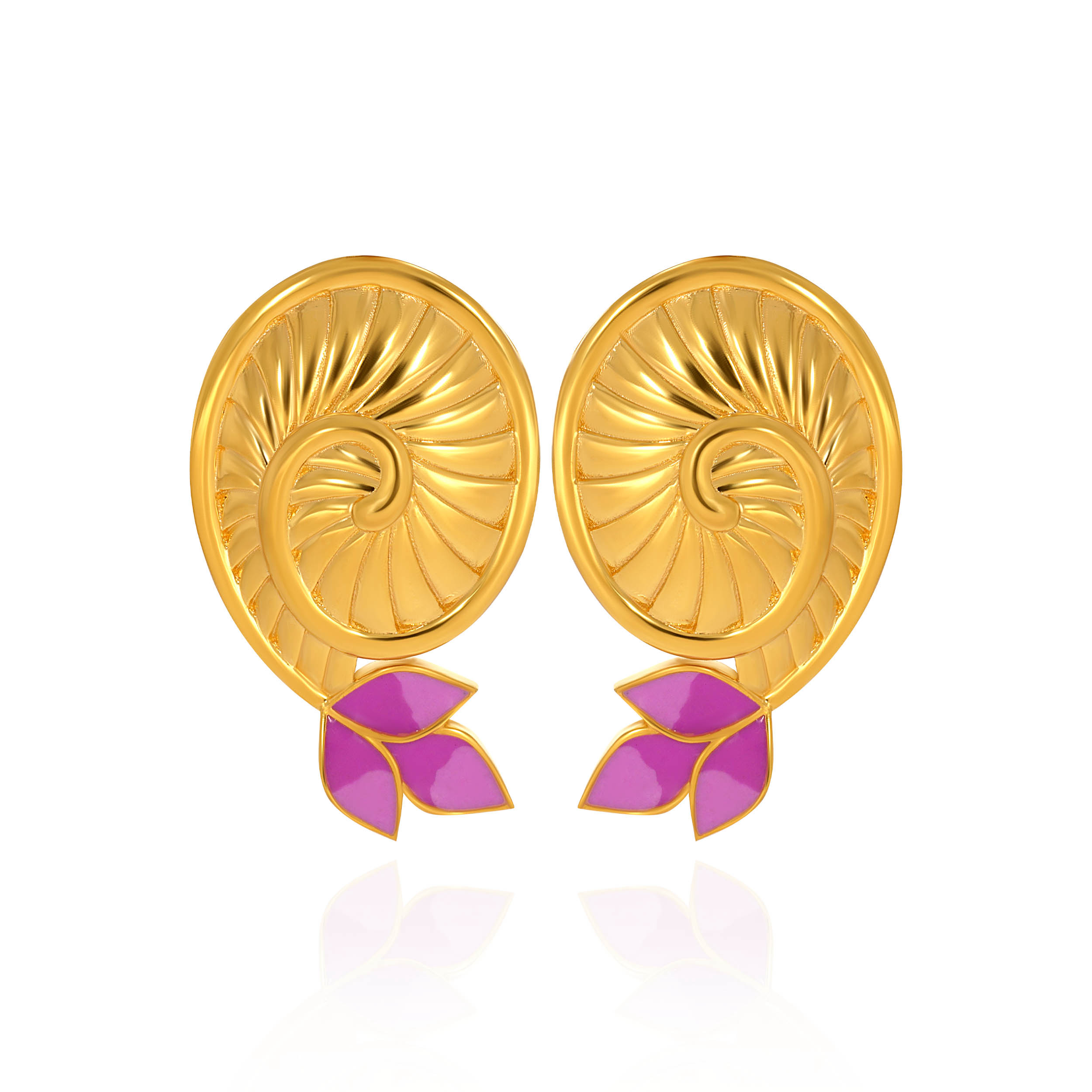 Spiral Grace Gold Studs - Senco Gold and Diamonds