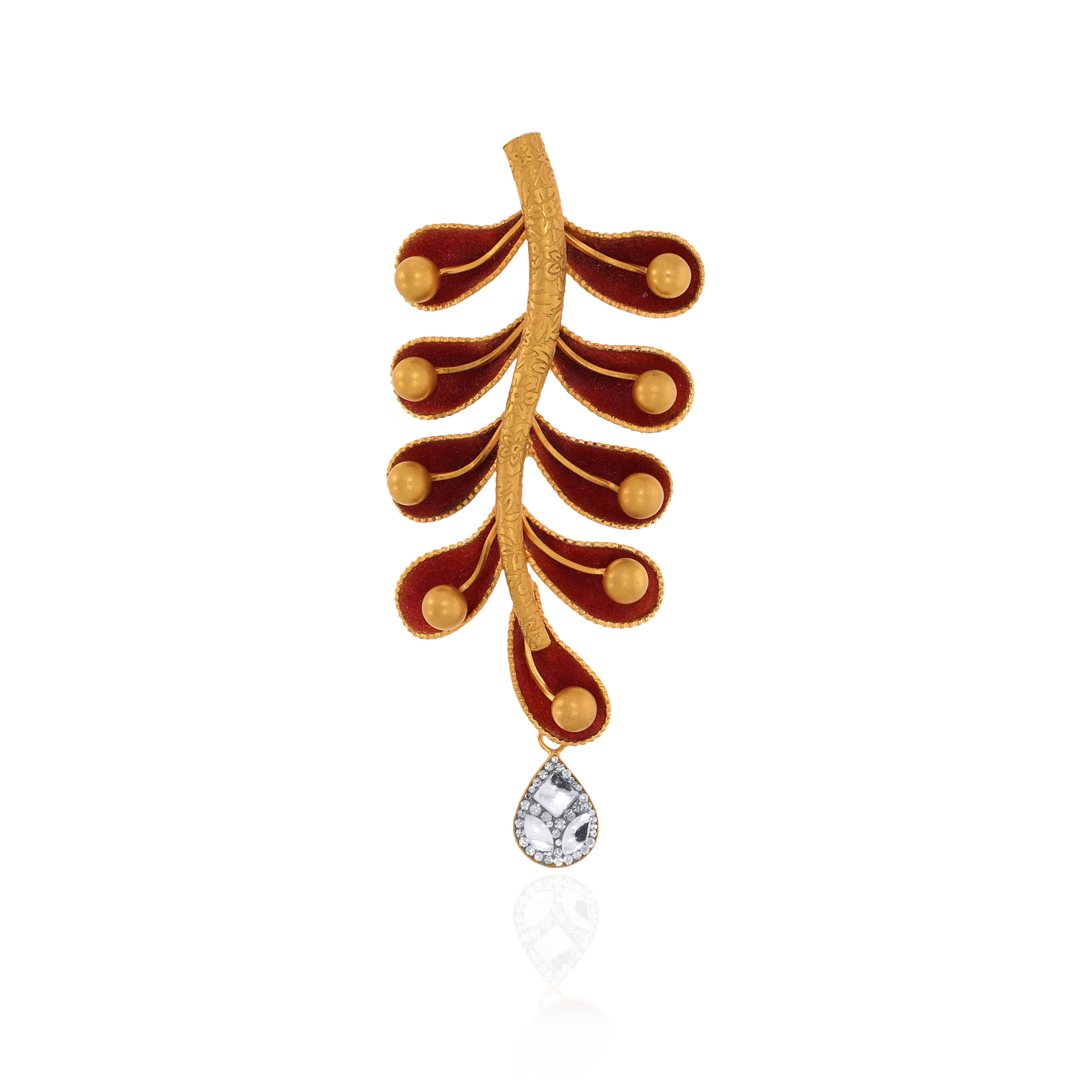 22K Yellow Gold Kundan Pendant-GPN-D000765112 - Senco Gold and Diamonds