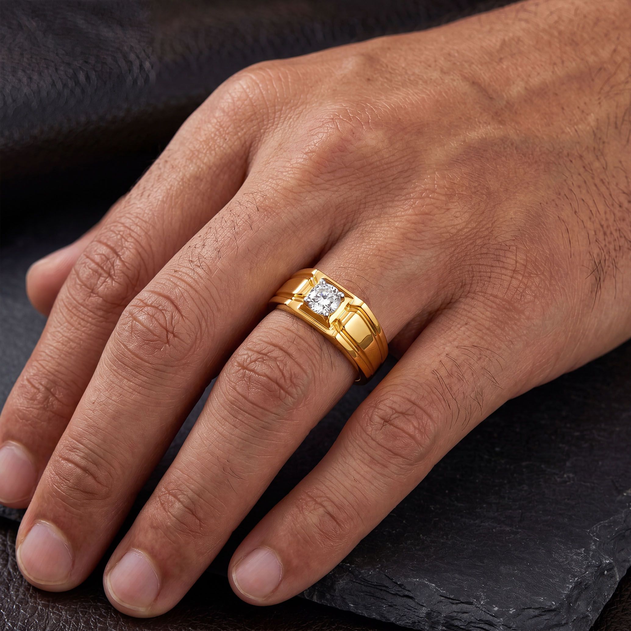 Crownline Men's Solitaire Diamond Ring alternate view 3