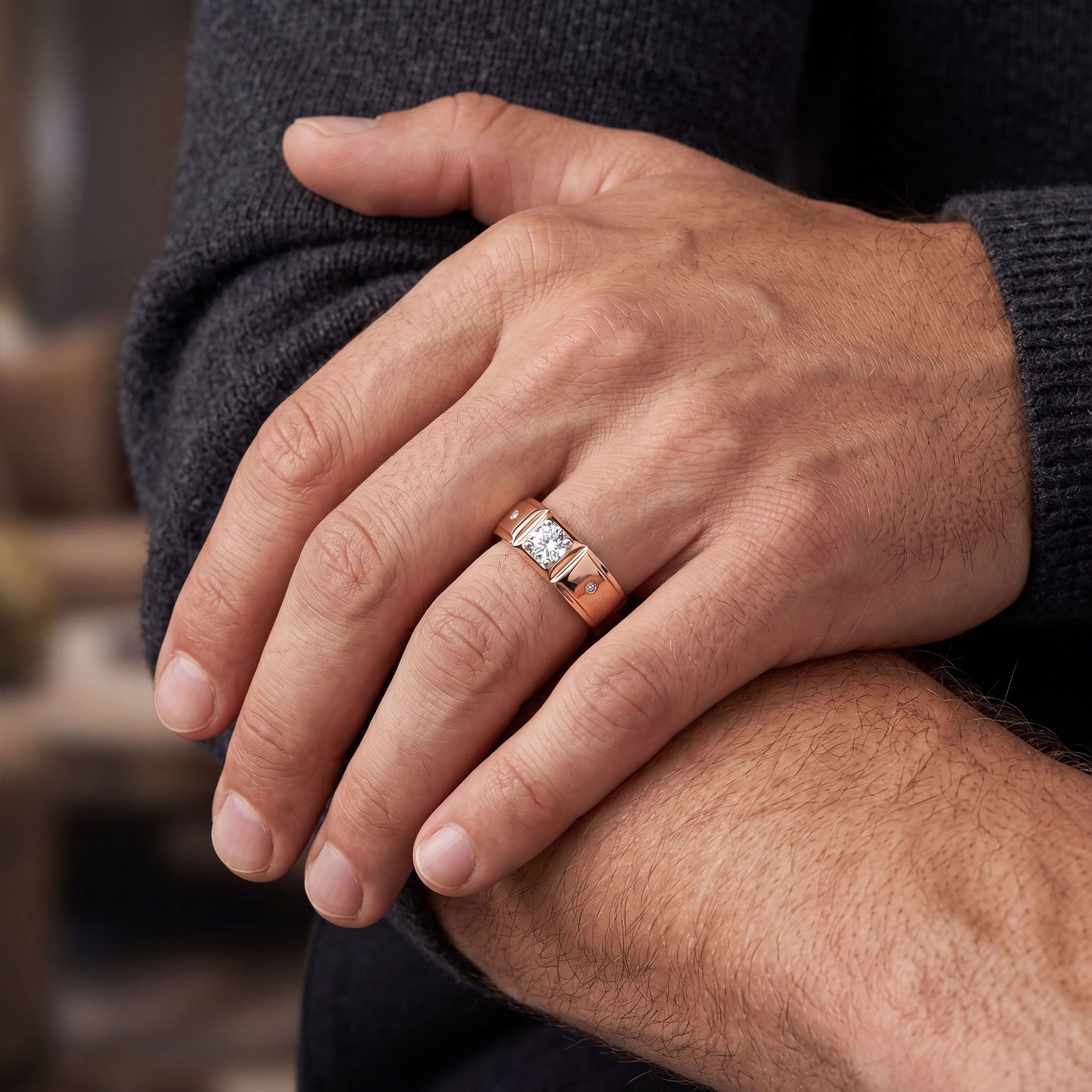 Vantor Men's Solitaire Diamond Ring alternate view 3