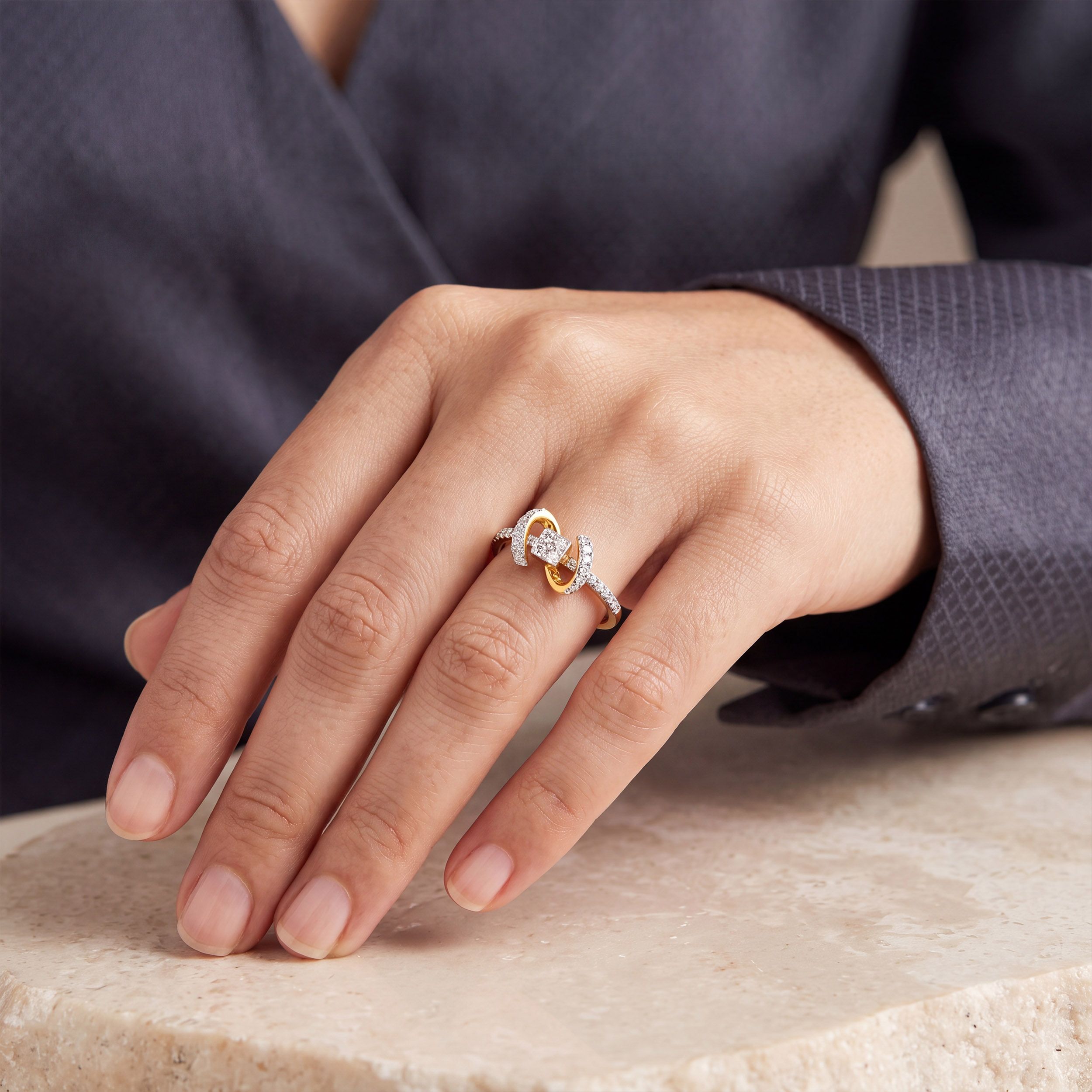 Knot-Inspired Diamond Ring alternate view 3