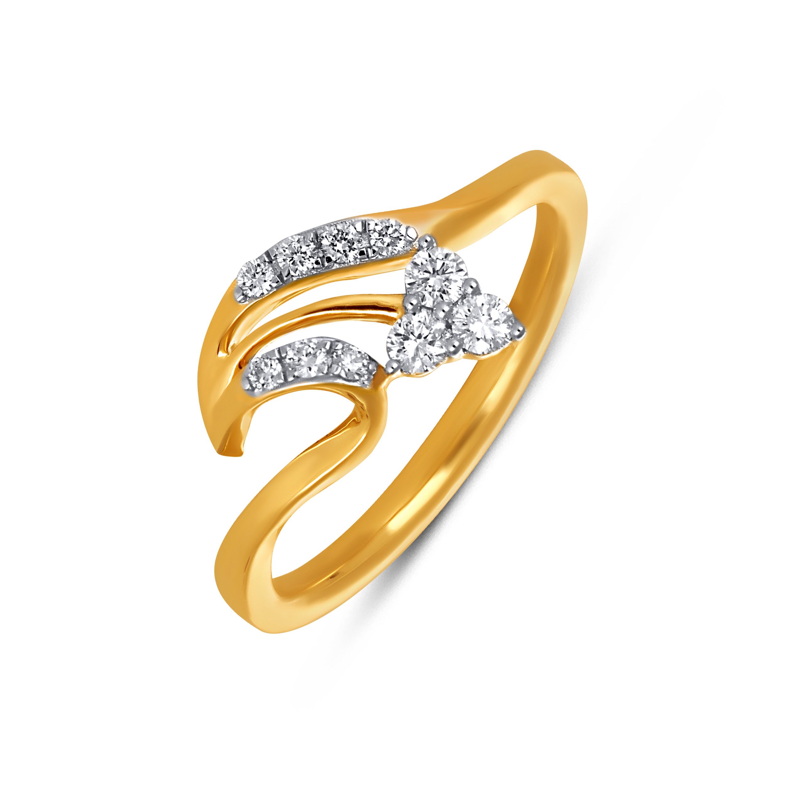 Kinetic Wave Diamond Ring