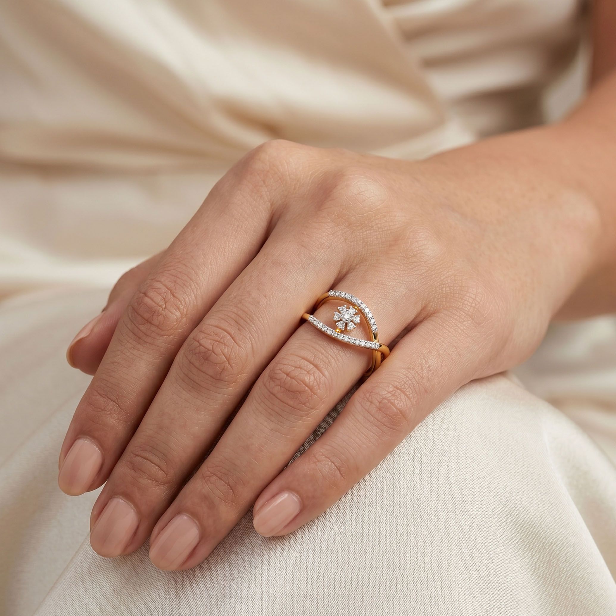 Botanical Crossover Diamond Ring alternate view 3