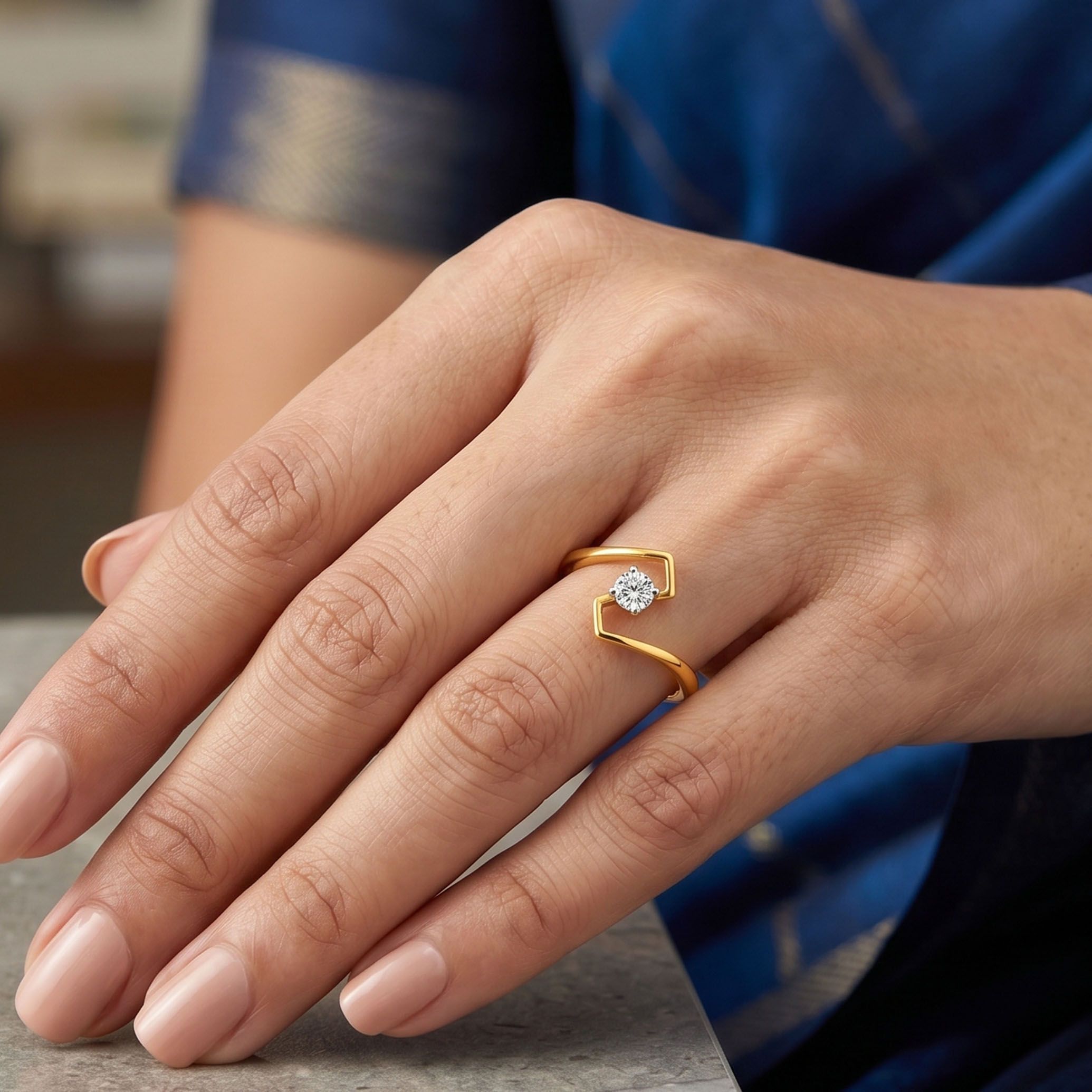 Z-Axis Solitaire Diamond Ring alternate view 3