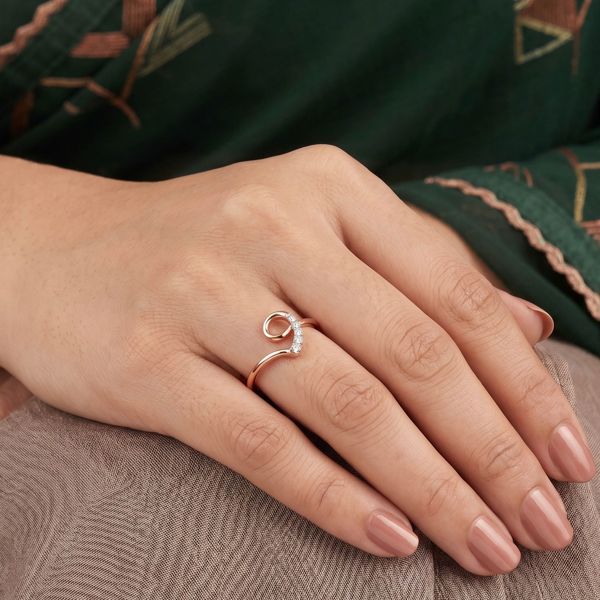 Calligraphy Loop Diamond Ring alternate view 3