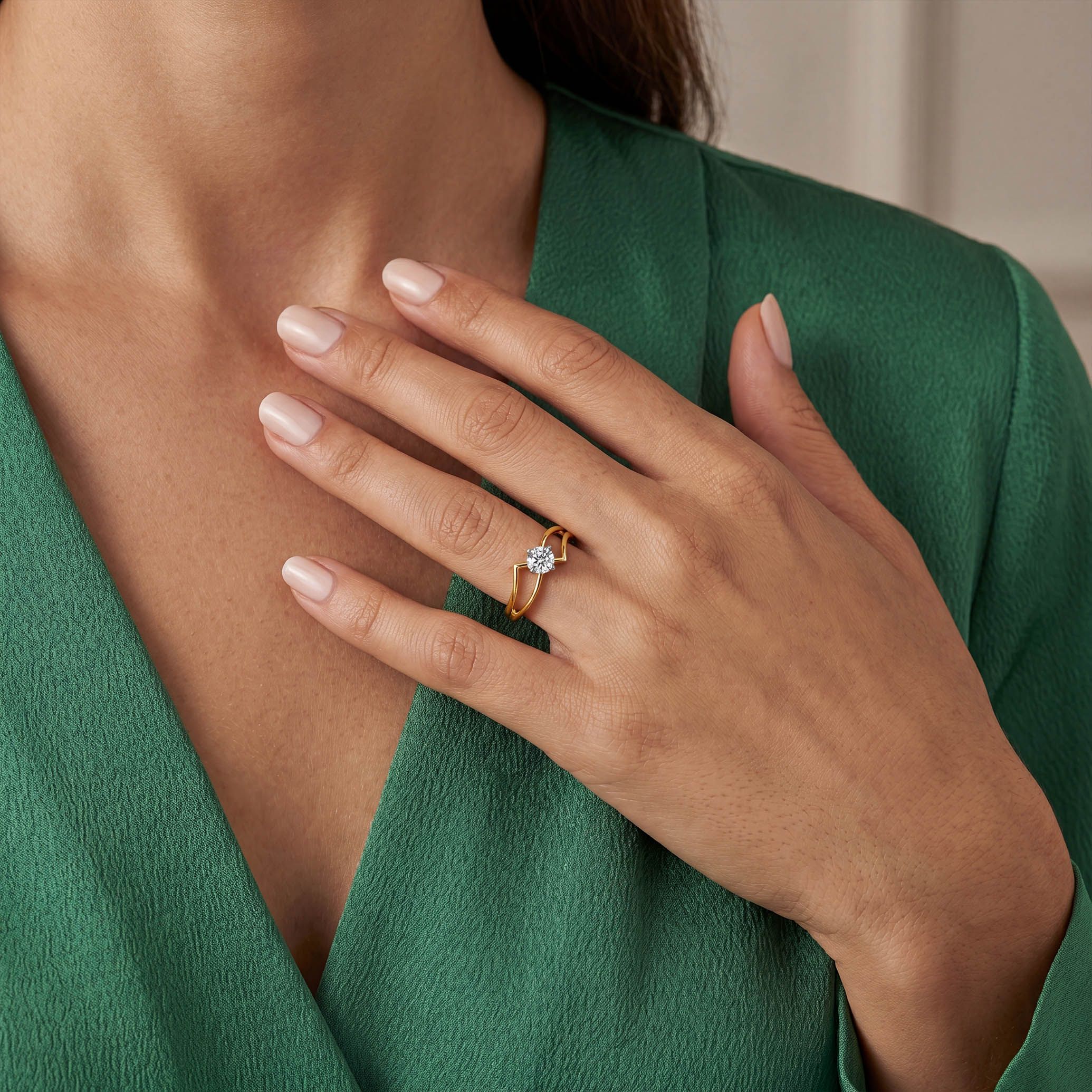 Classic Split Shank Solitaire Diamond Ring alternate view 3