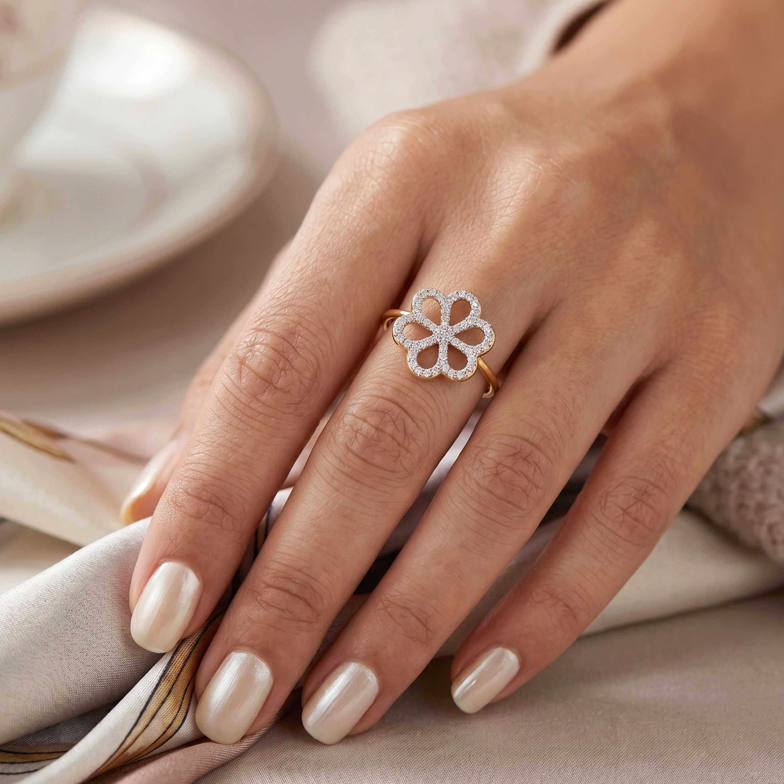 Open Bloom Diamond Ring alternate view 3